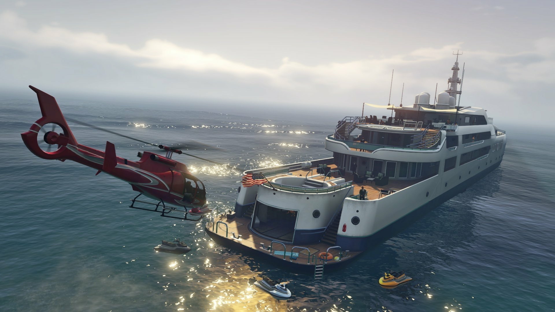 HD Wallpaper: GTA V Yacht & Helicopter