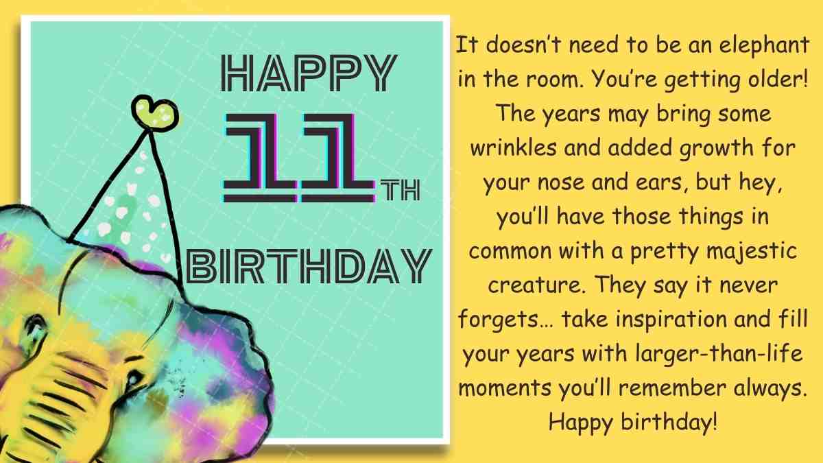 Funny Happy 11th Birthday Wishes