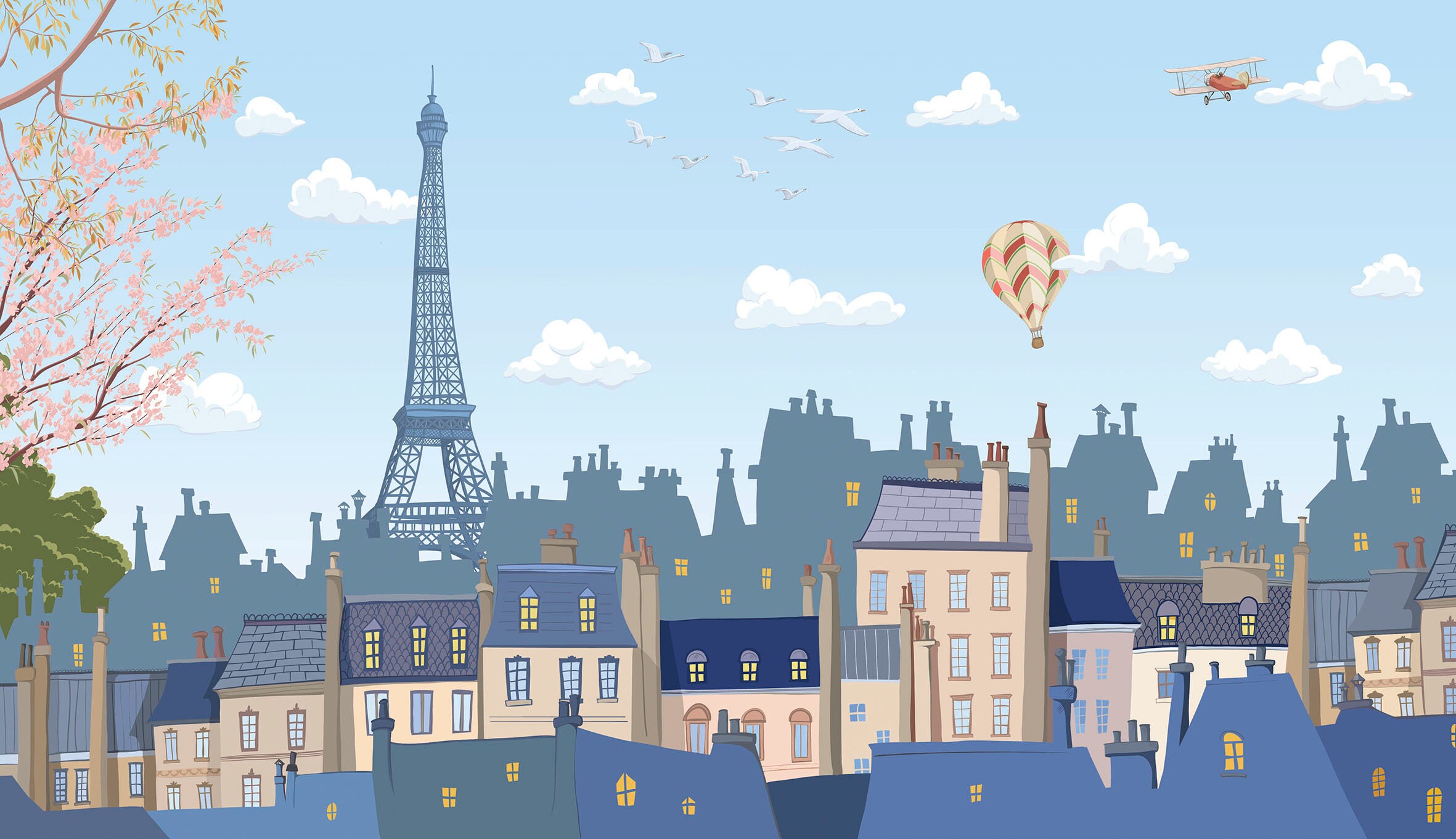 Paris Mural Children Wallpaper