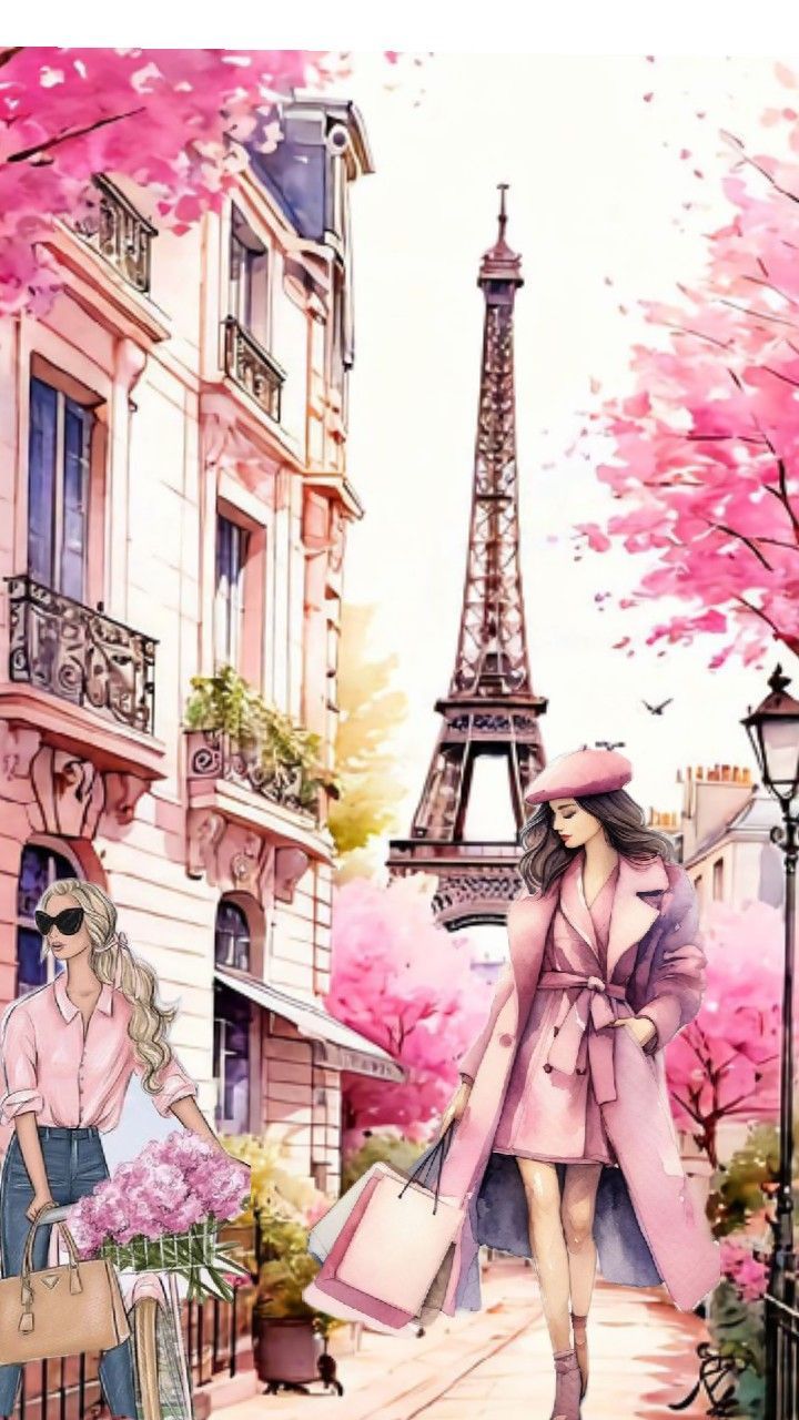 Pink paris wallpaper, Eiffel tower
