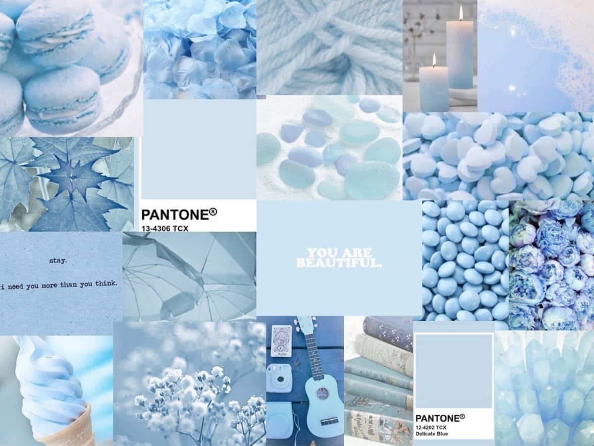 Aesthetic Blue Collage Wallpaper
