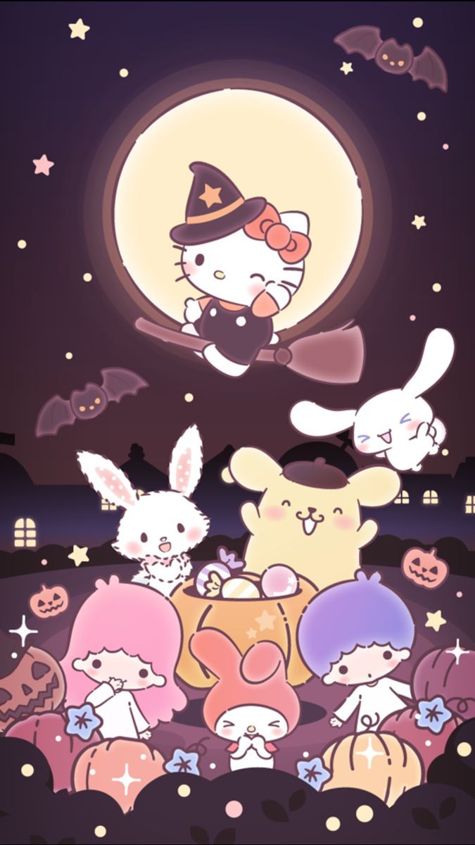 Hello kitty halloween wallpaper, Hello kitty iphone wallpaper, Walpaper hello kitty