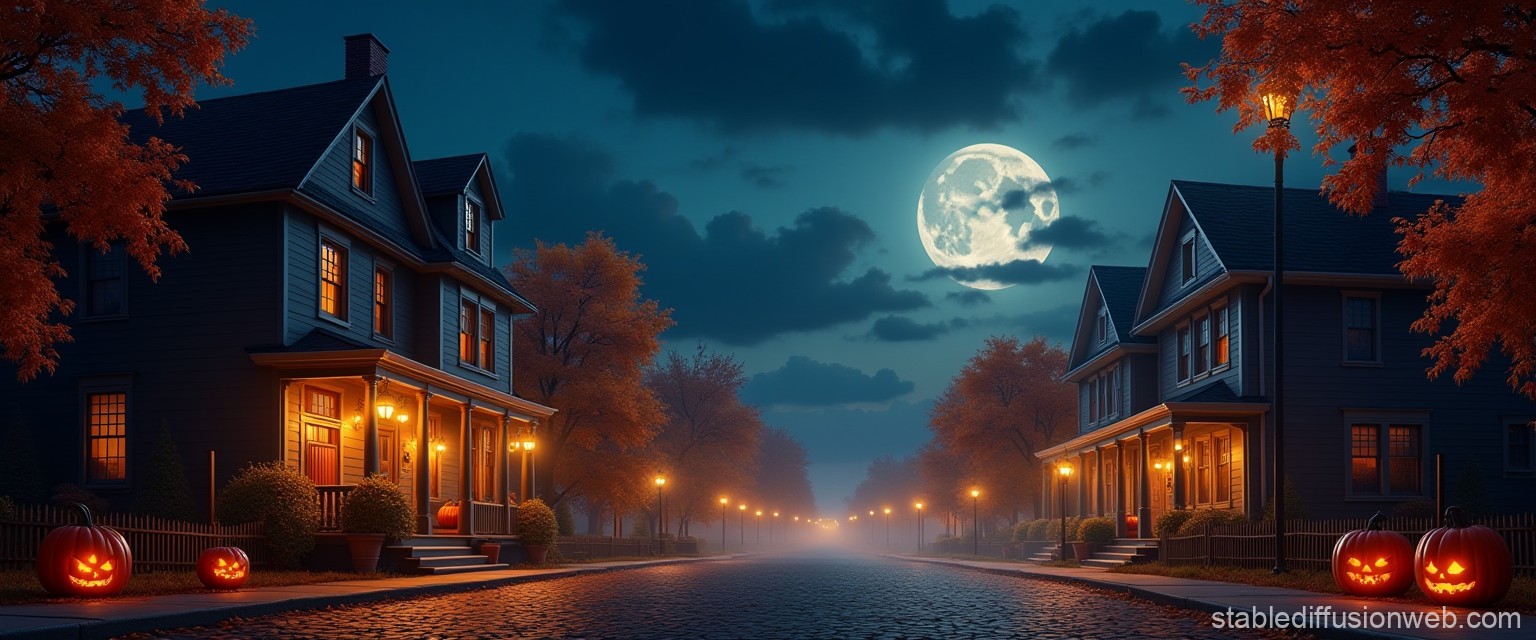 Cozy Autumn Night in Small American