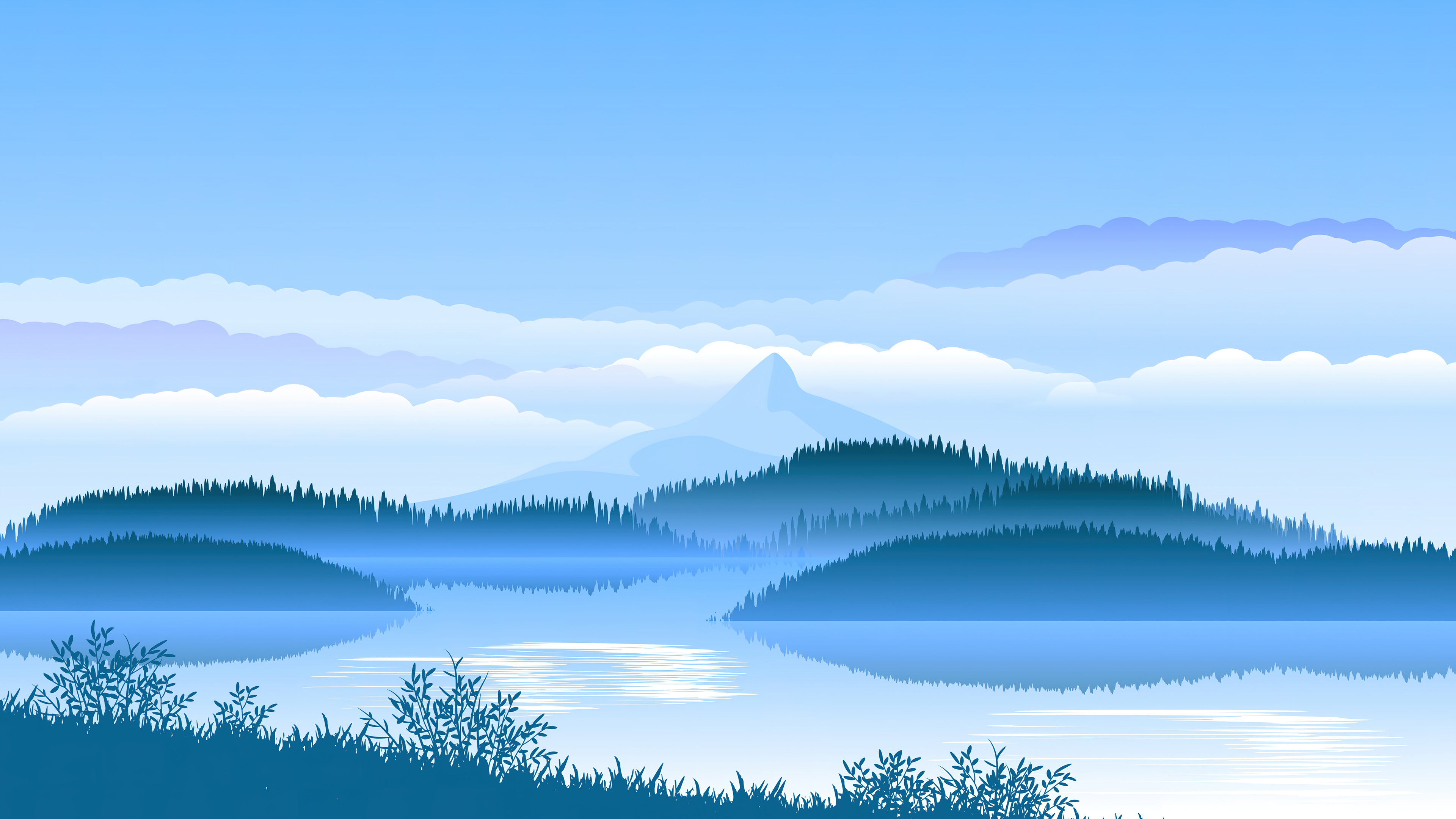 Mountain Lake Scenery Minimalist