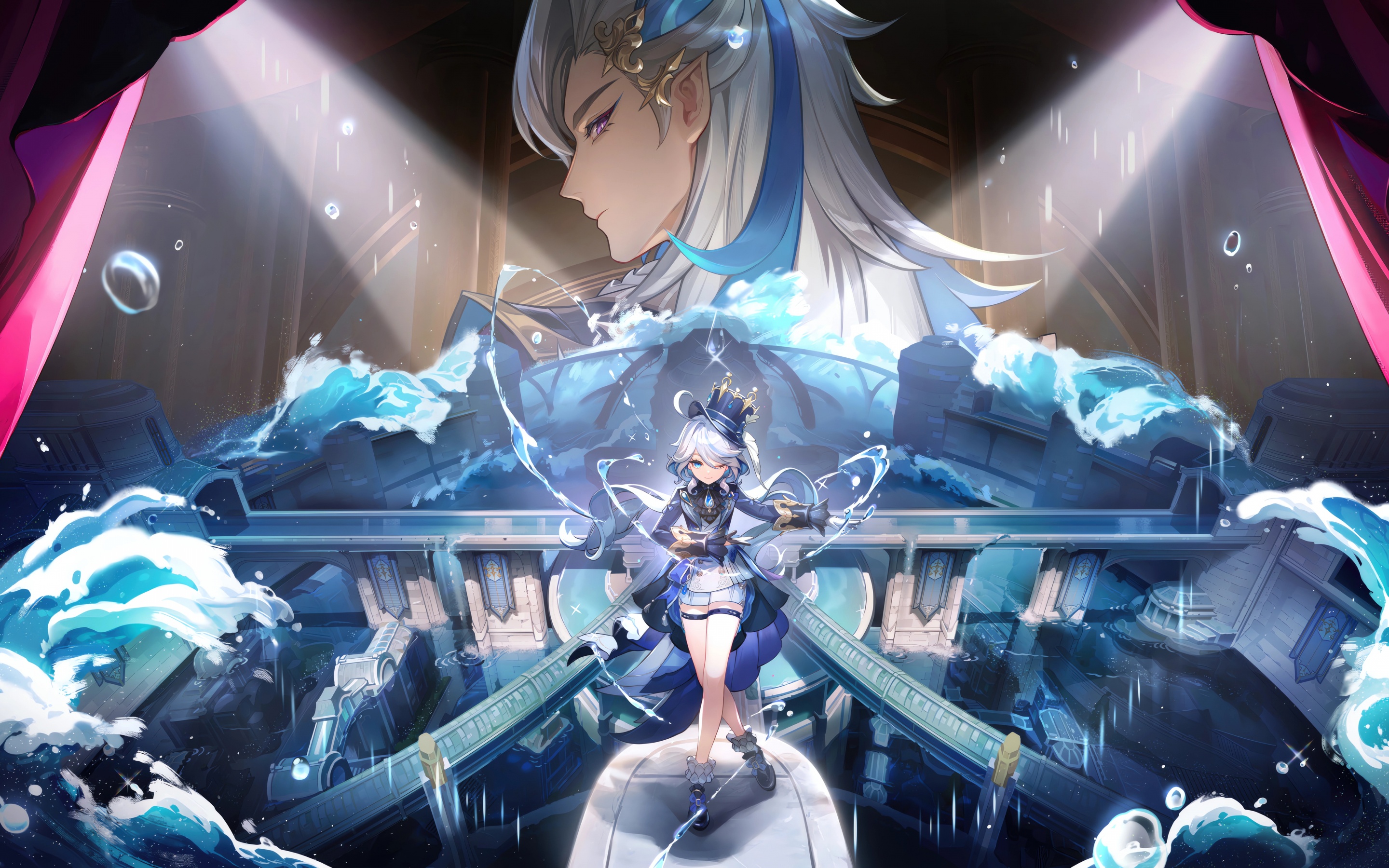 Furina Wallpaper 4K, Neuvillette