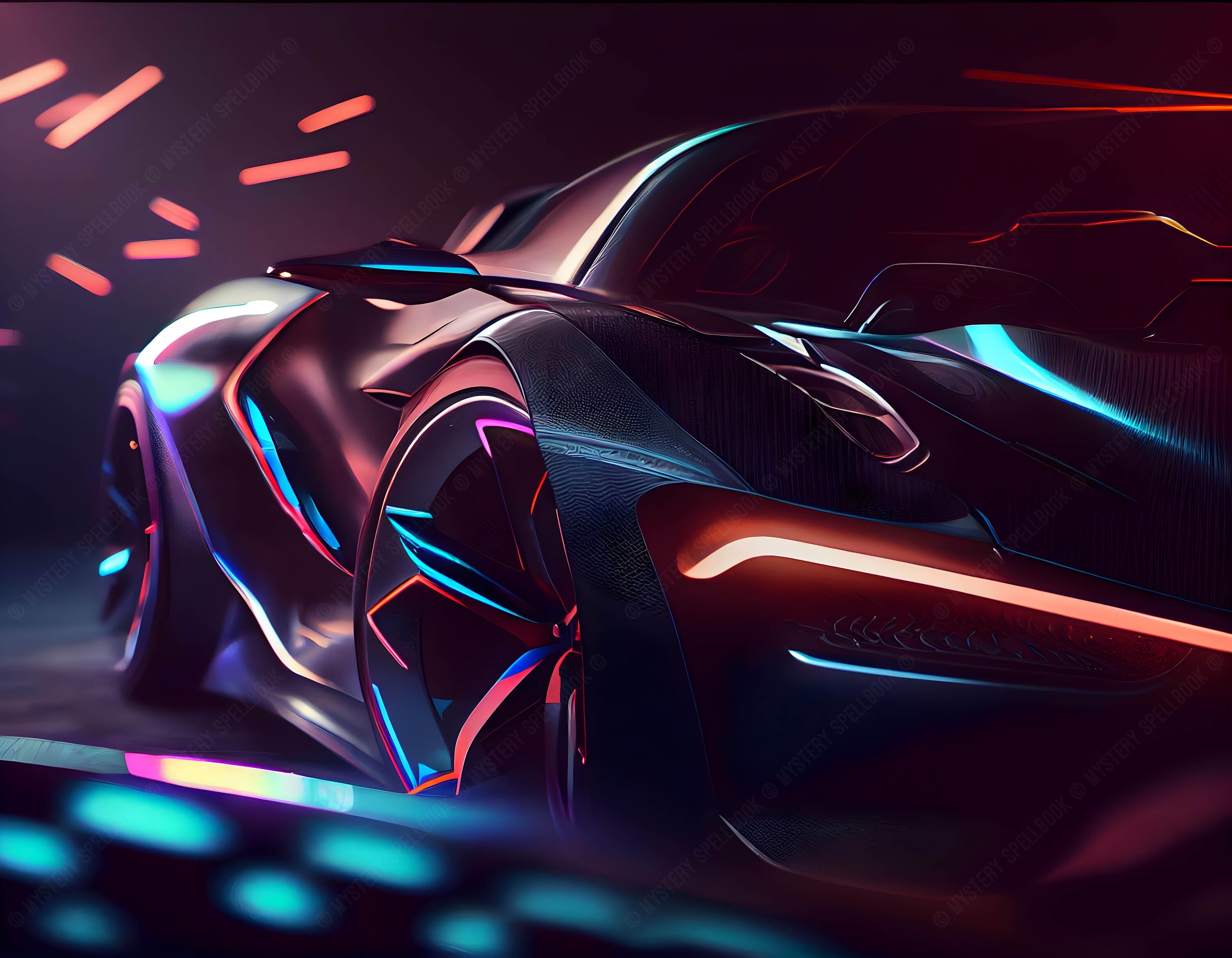 Detailed Futuristic Car Home Decor High