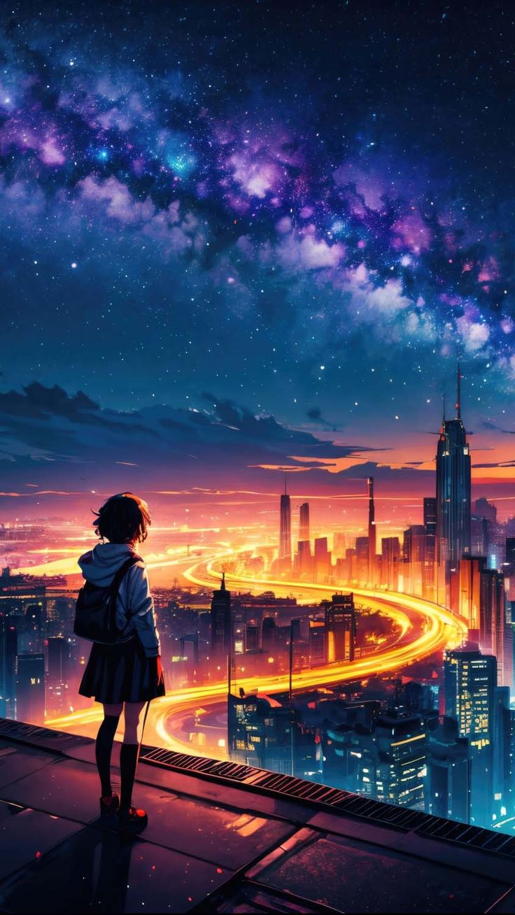 Starry reverie anime scenery iPhone