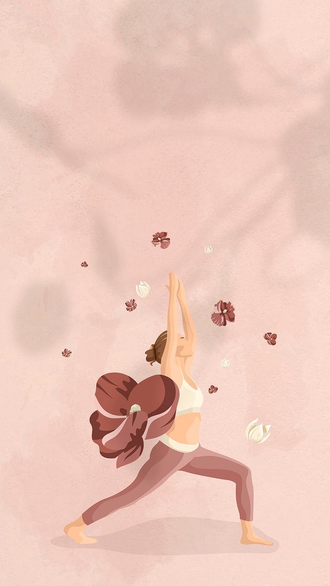 floral yoga woman illustration