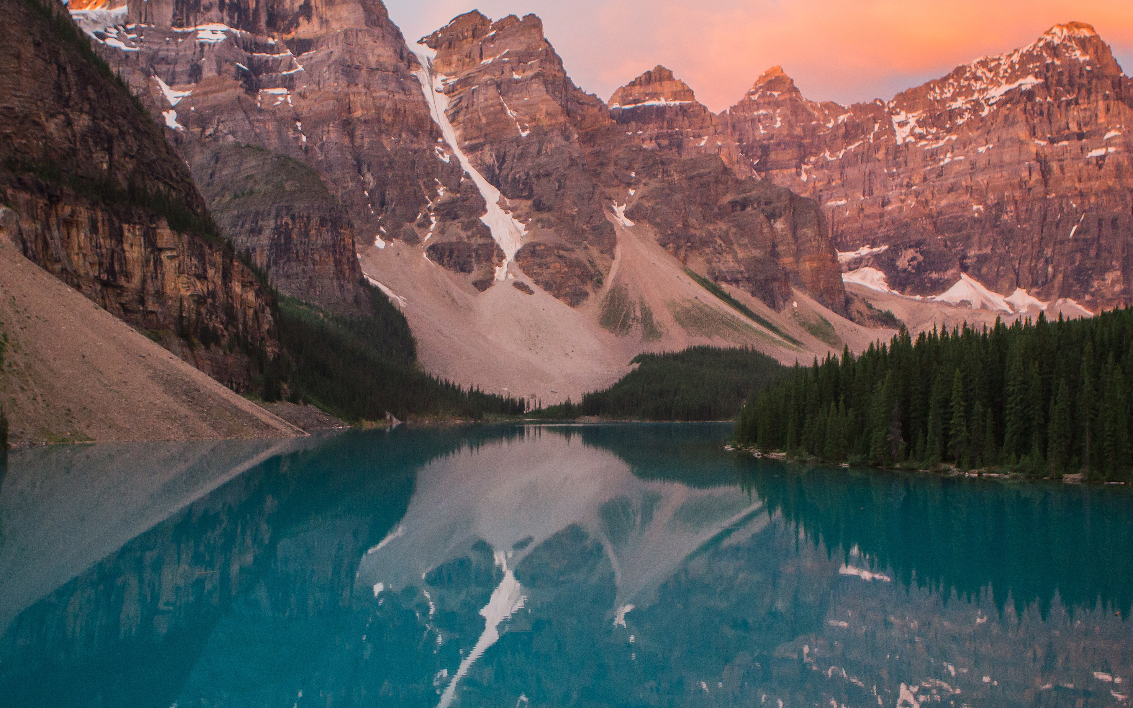 Lake Mountain Pink Sunset Nature
