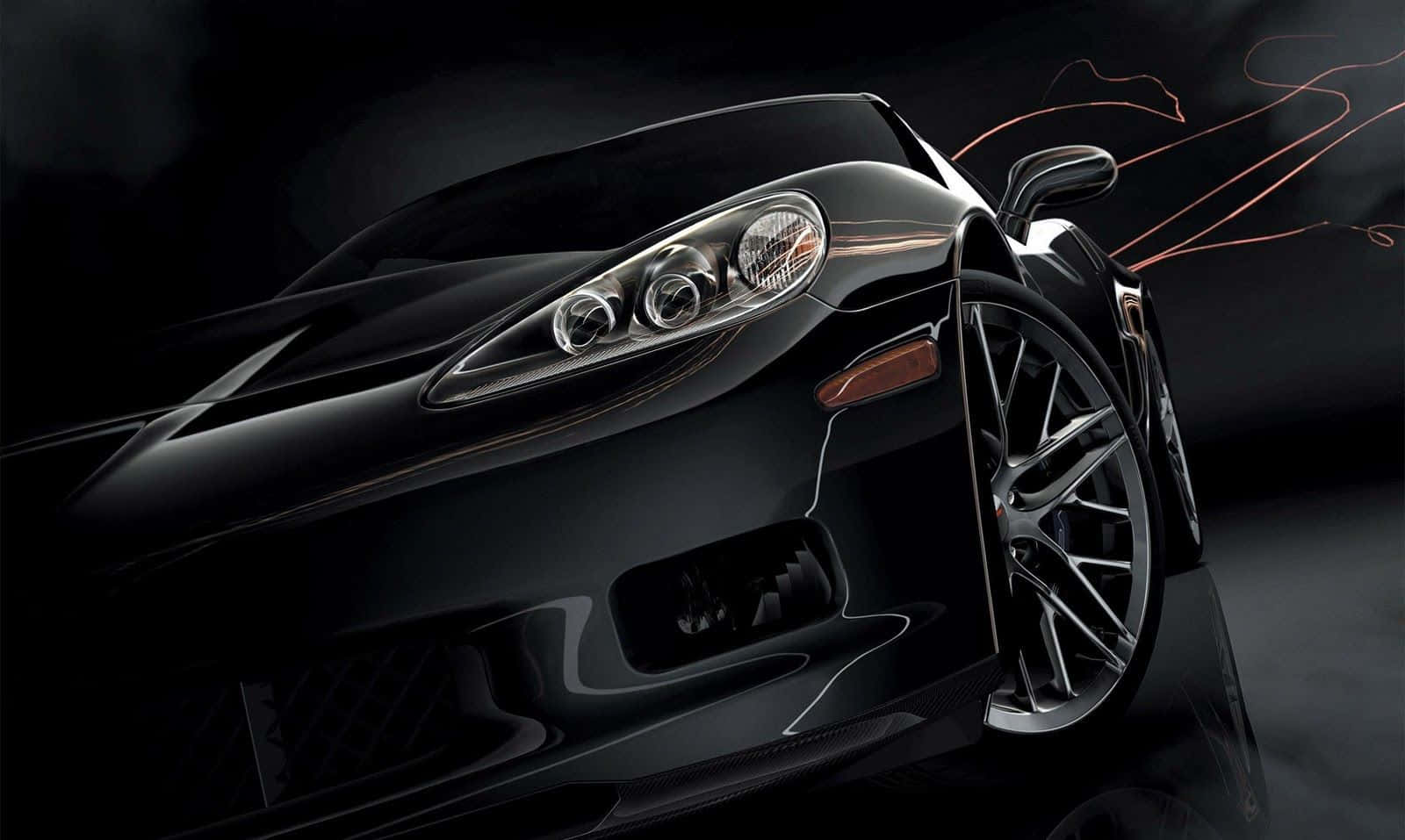 Black Car With A Black Background
