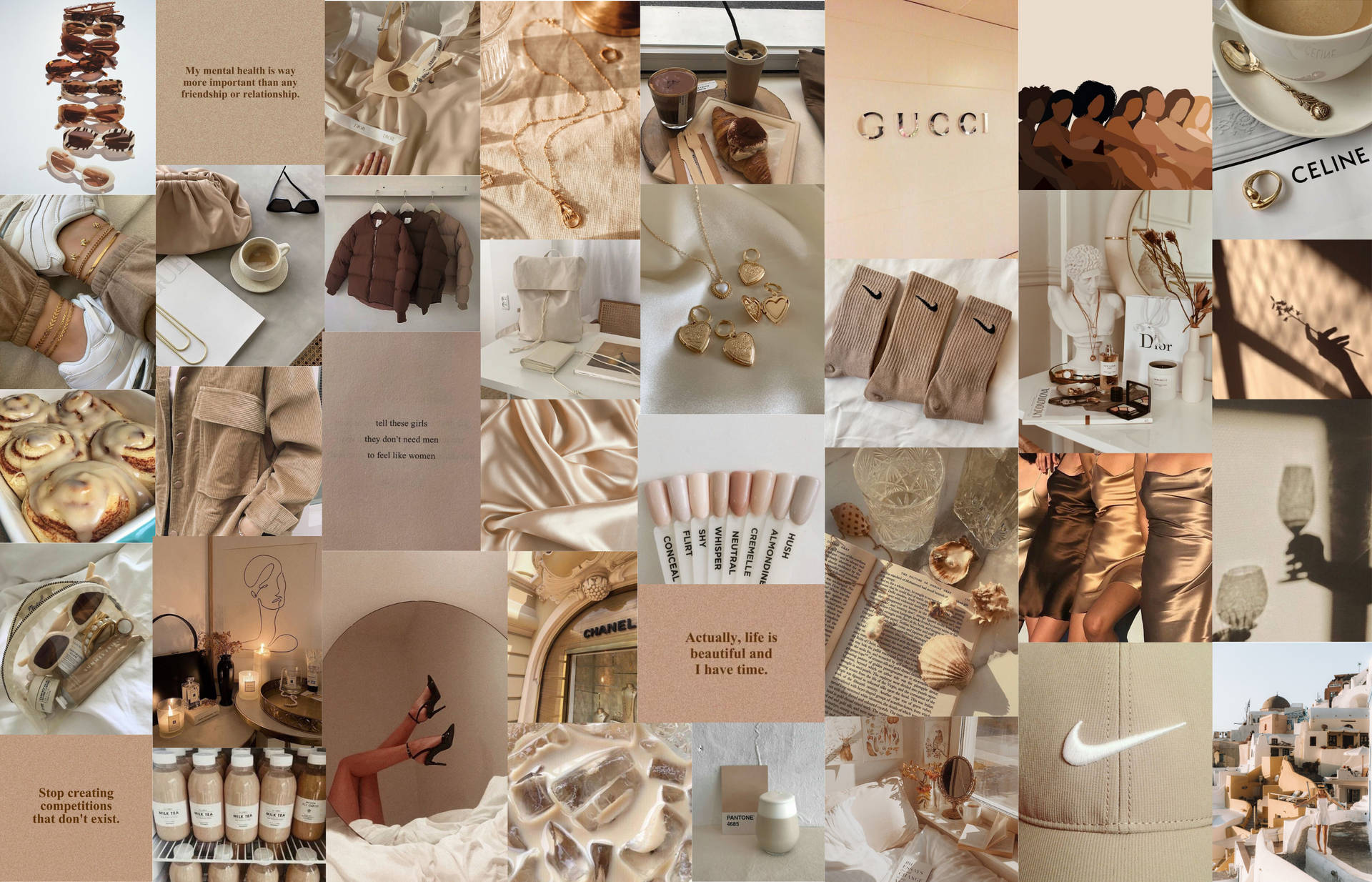 Clothes And Accessories Beige Aesthetic