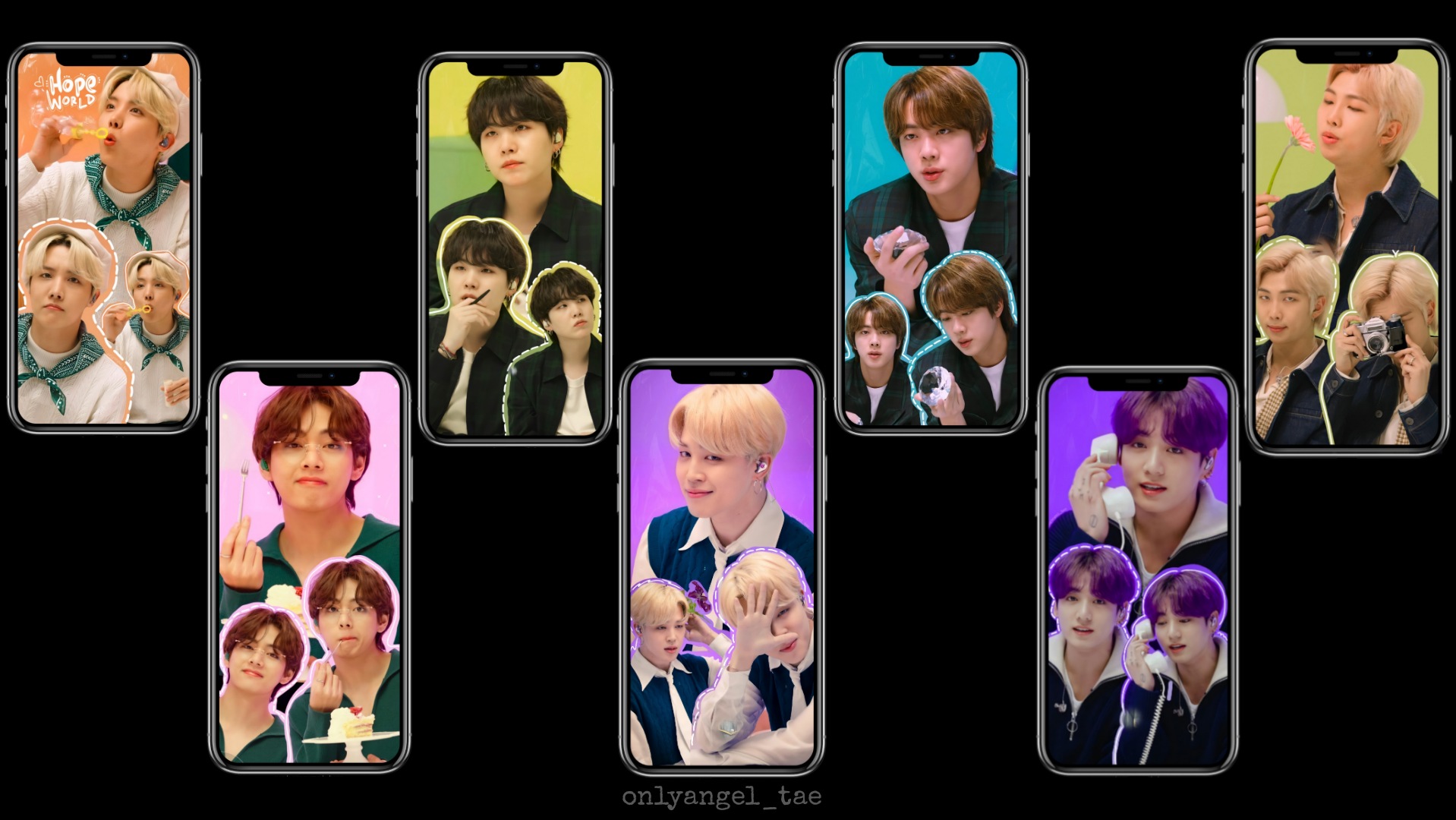 Bts Collage Wallpaper For Desktop, PC