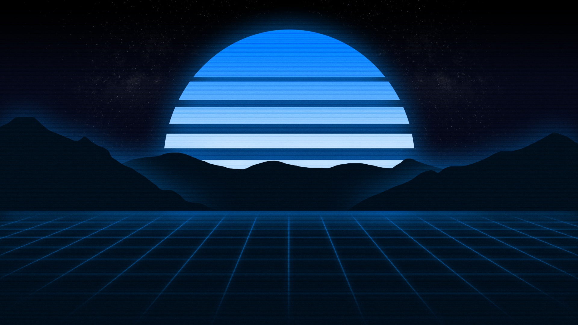 Blue aesthetic Wallpaper 4K, RetroWave