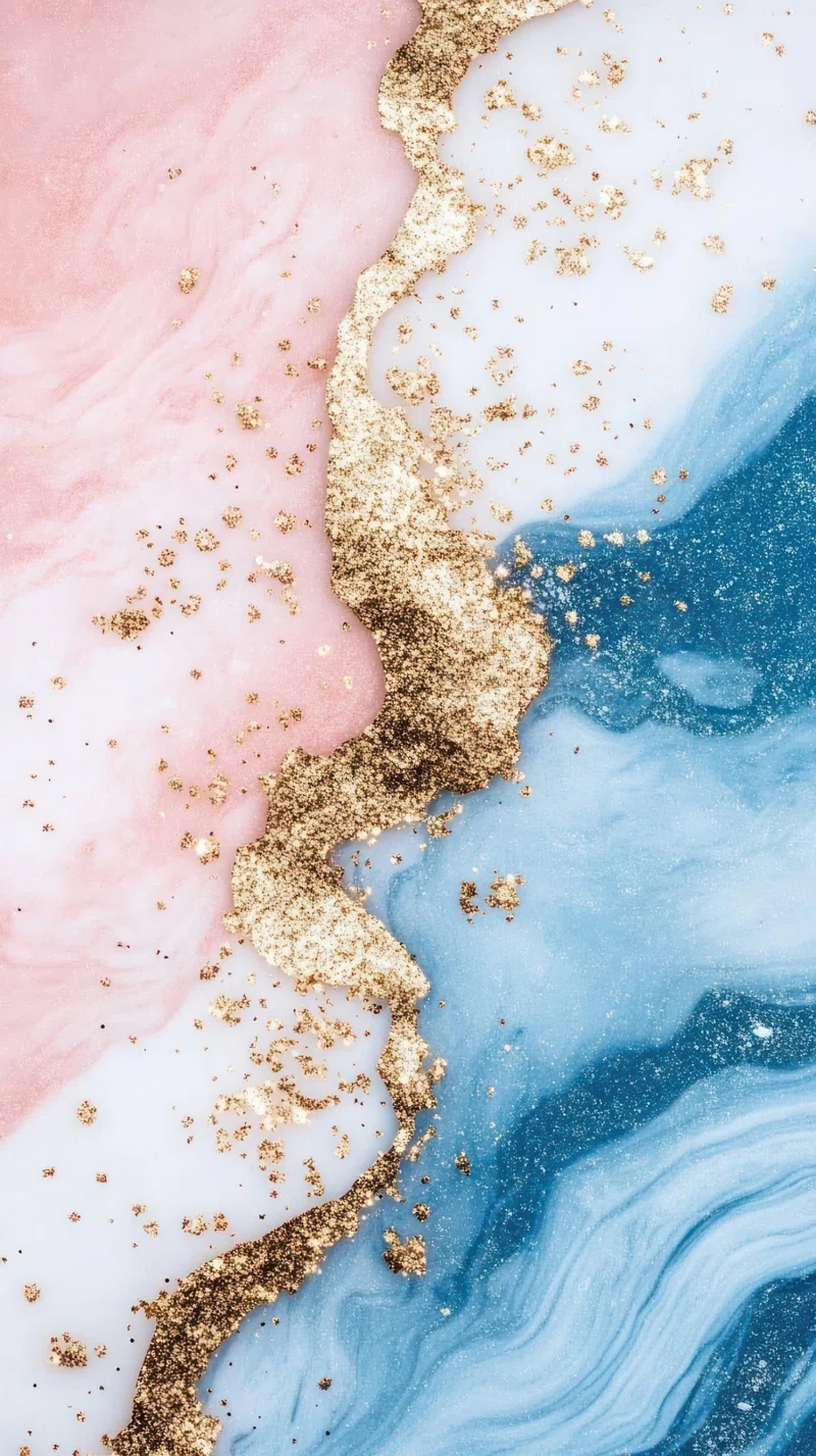 Gold Leaf And Glitter Marble Aesthetic HD 4K