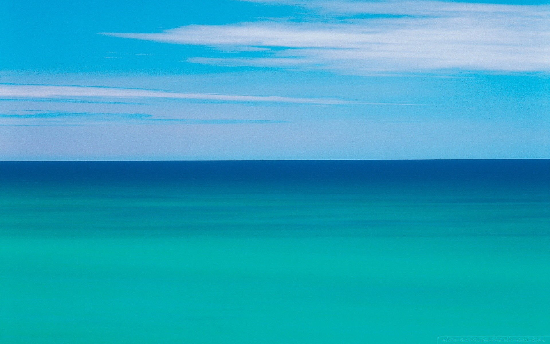 Turquoise sea and blue sky