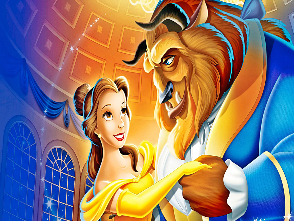 Beauty and the Beast Cartoon Wallpaper