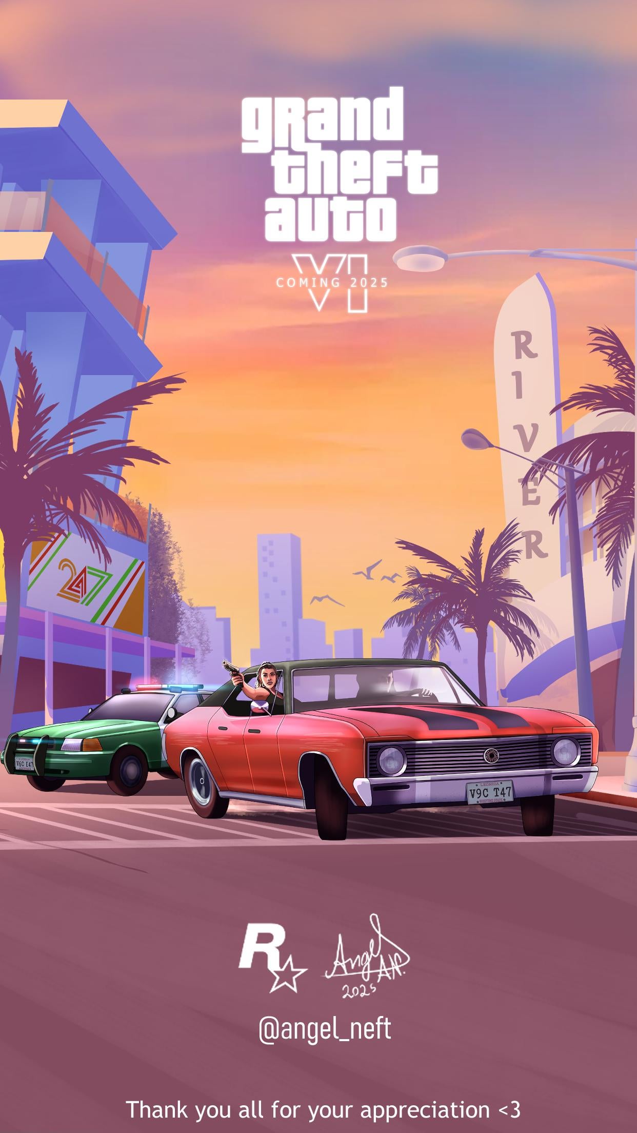 By popular demand, here is my GTA 6 fan art in Mobile for use as wallpaper, Thanks a lot for your appreciation