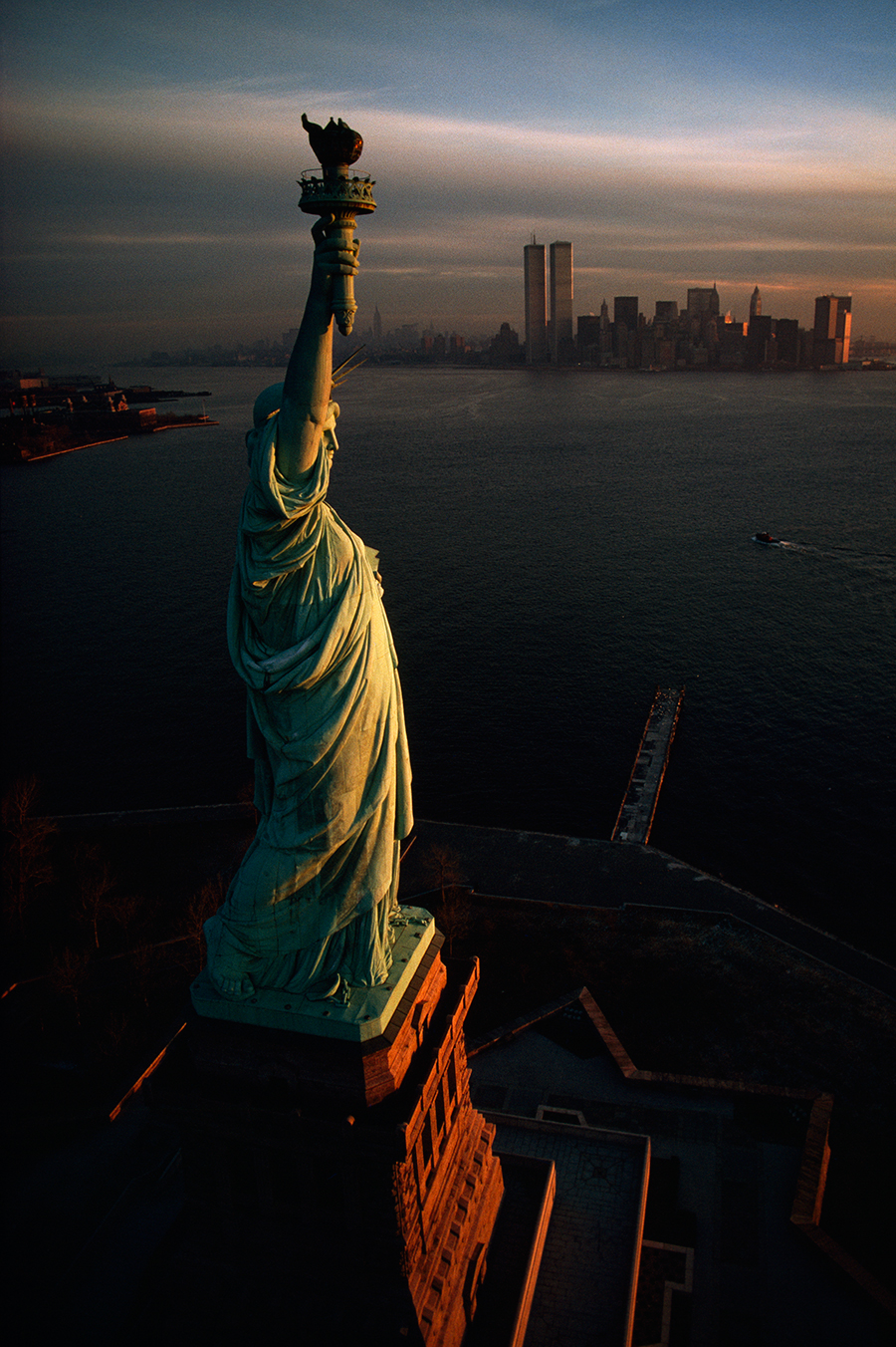Liberty hails dawn over New York Harbor