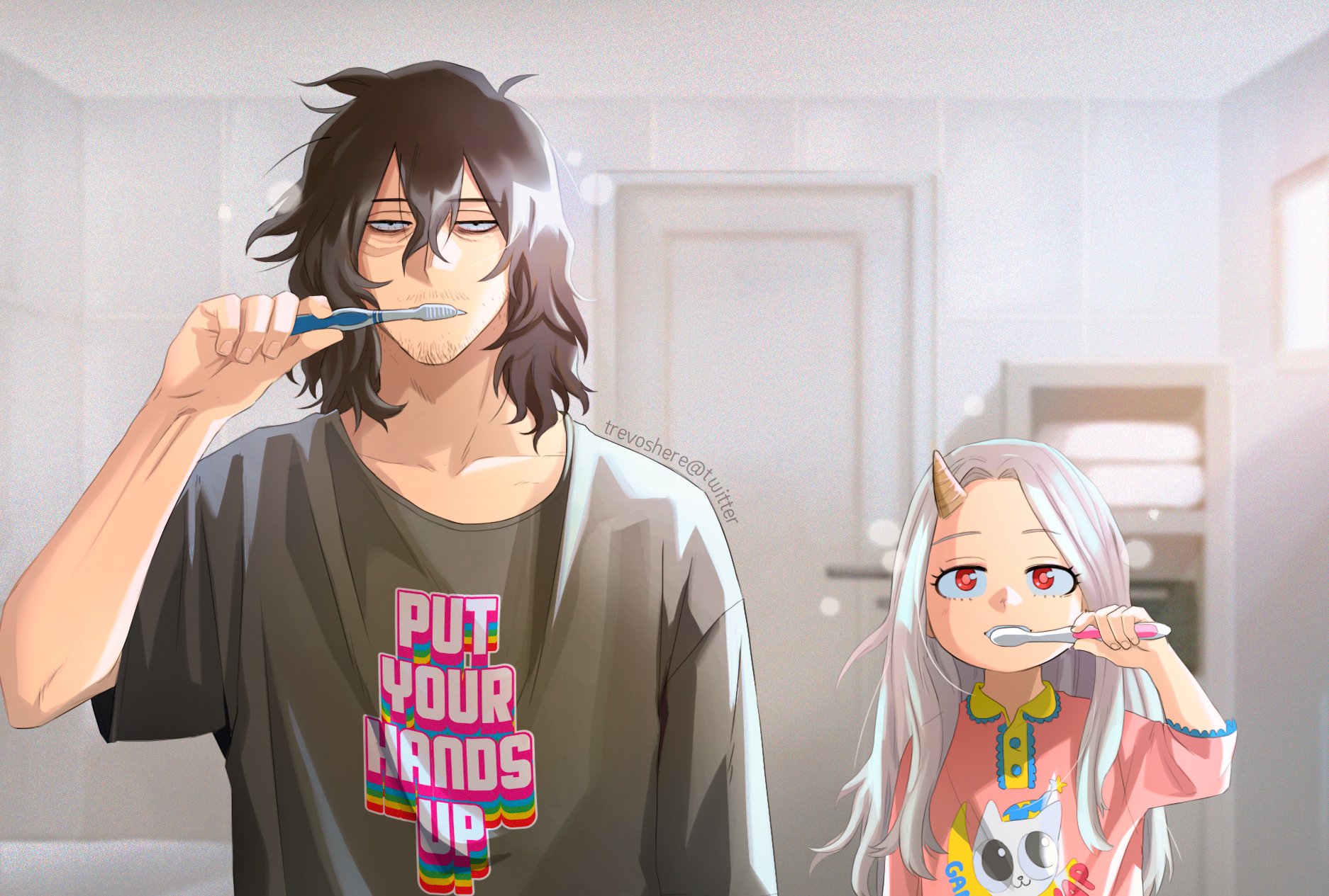 Aizawa and Eri no Hero Academia