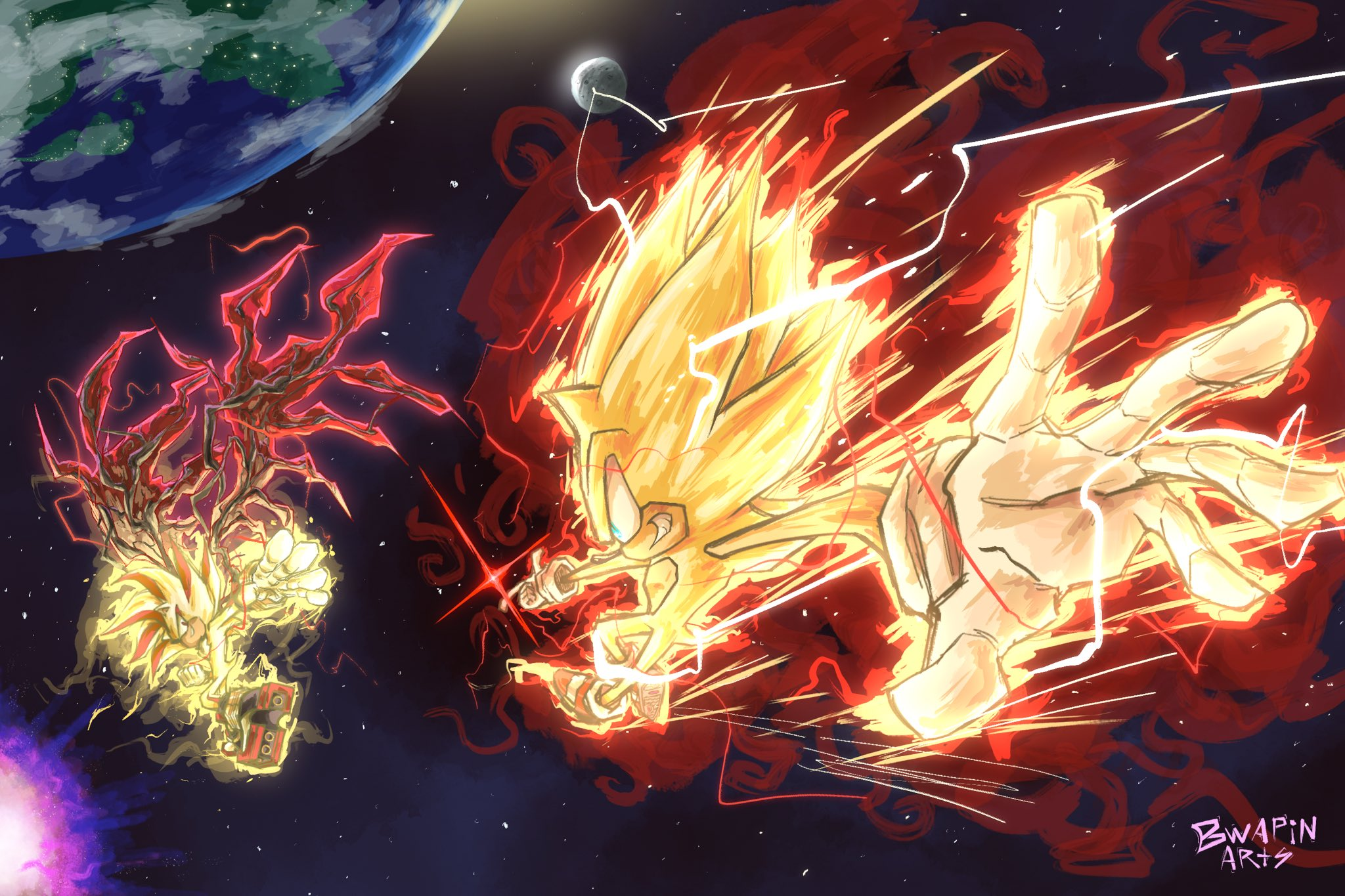 Doom Super Shadow vs. Cyber Super Sonic