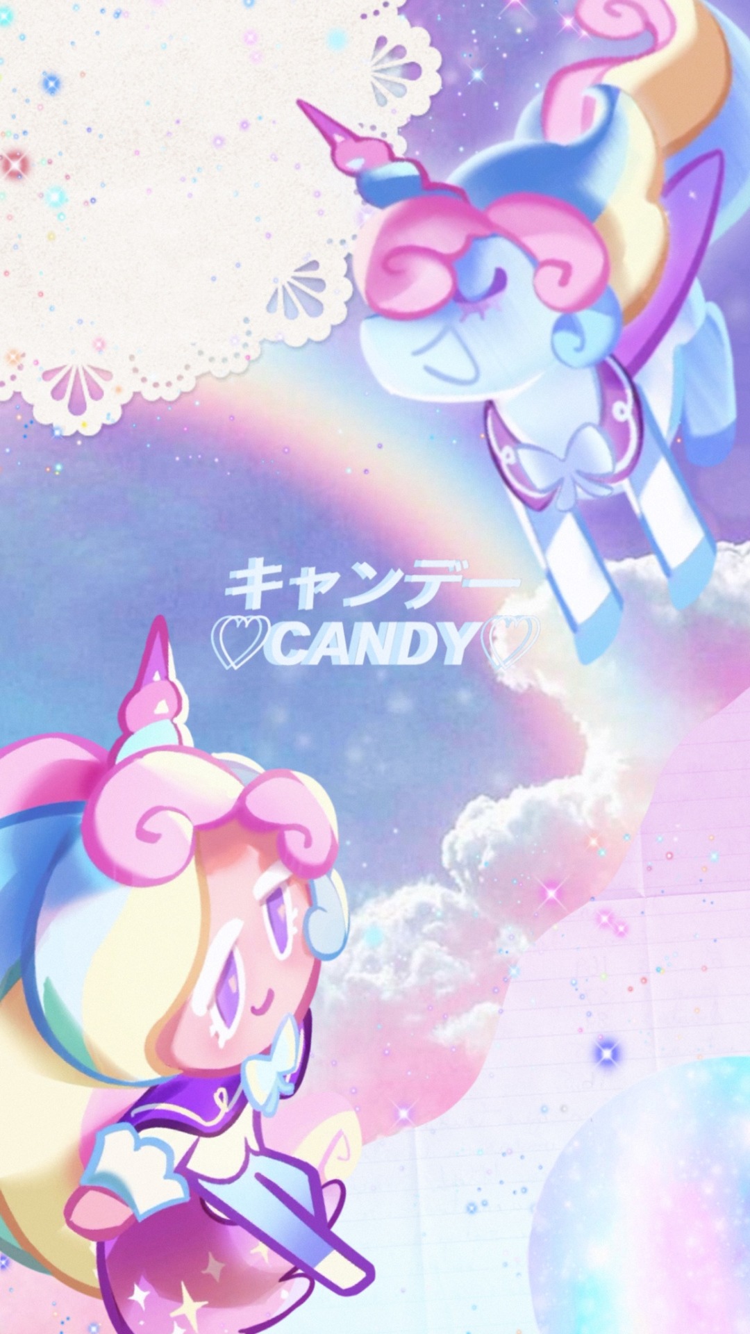 Cream unicorn cookie wallpaper