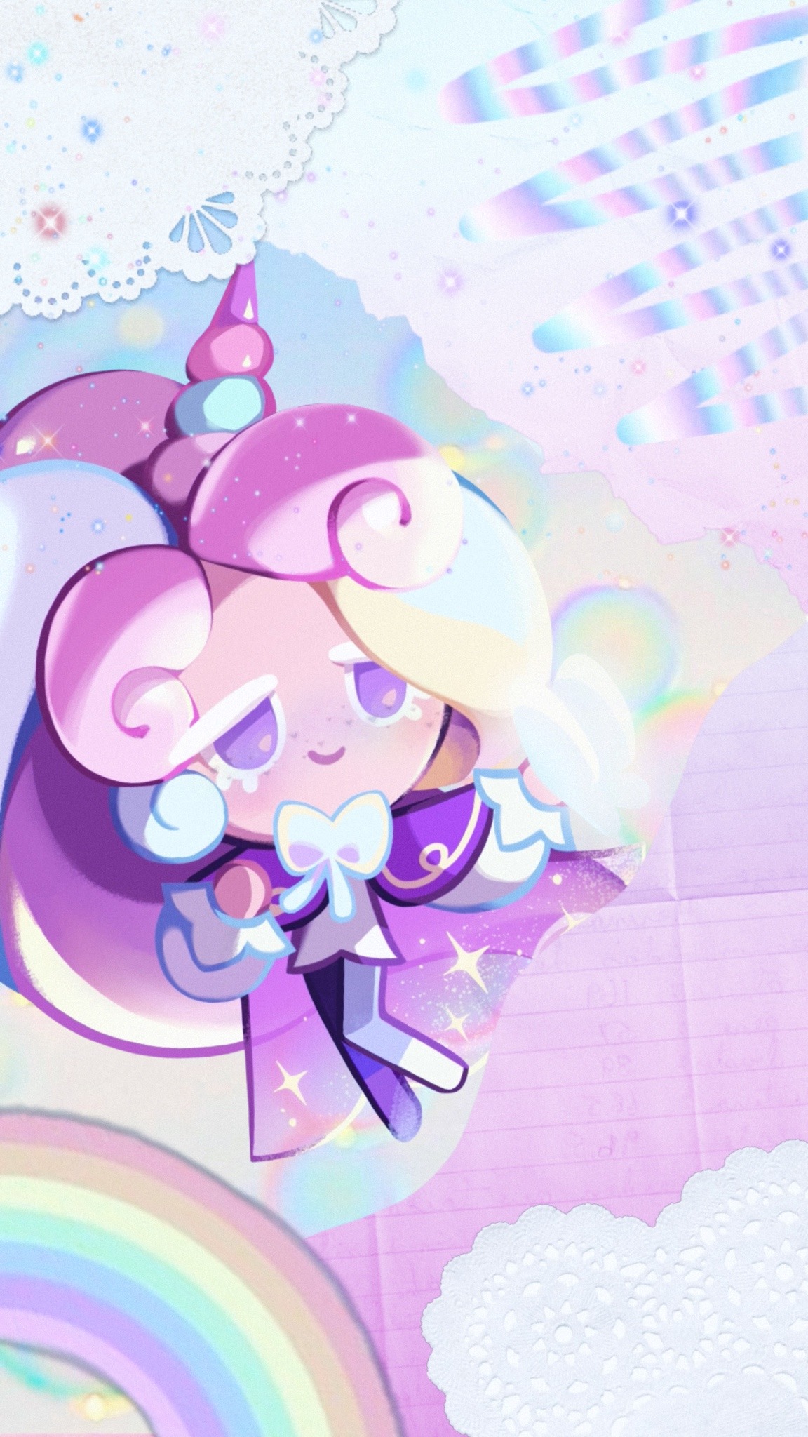 Cream unicorn cookie wallpaper