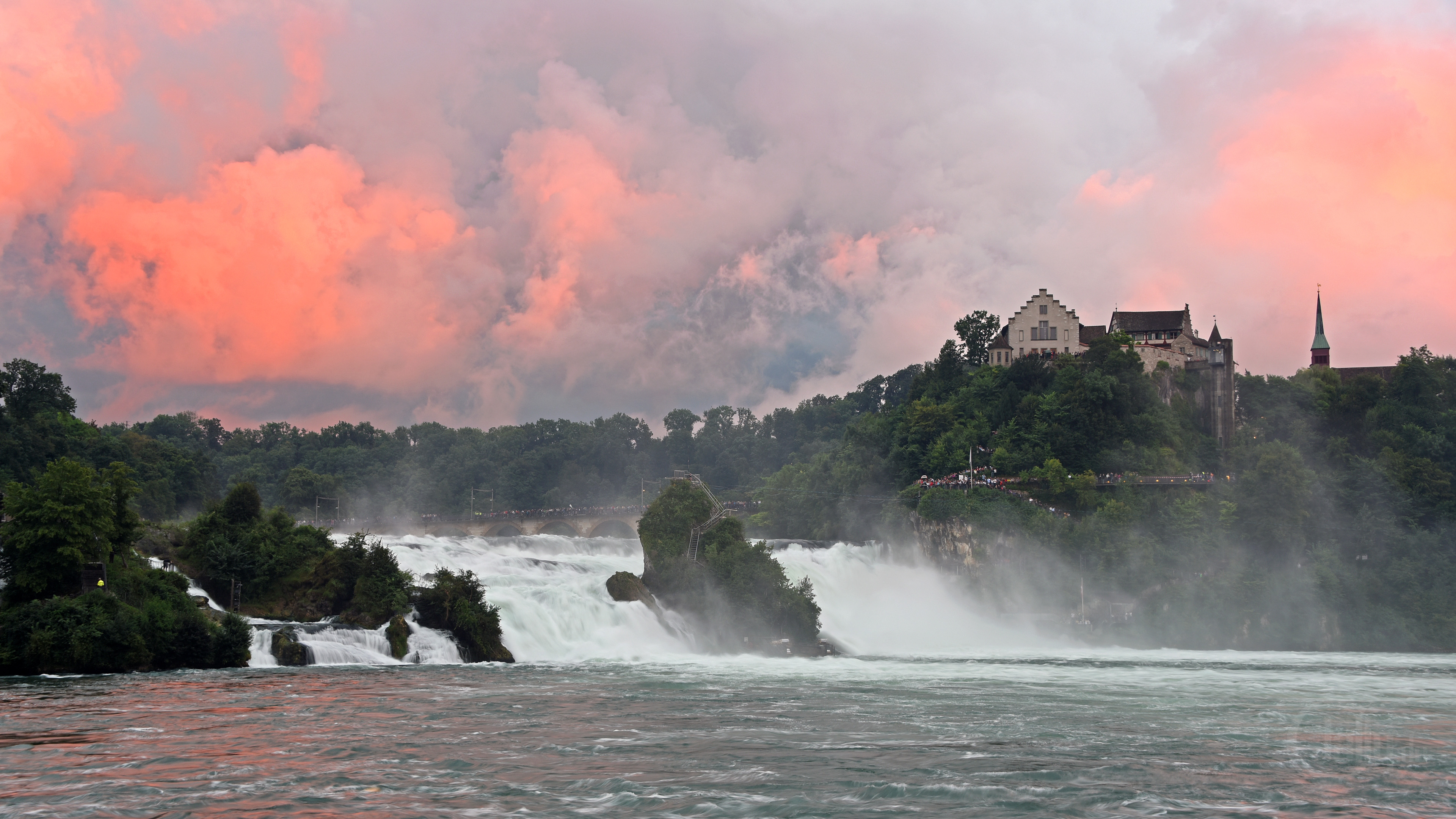 Sunset at the Rhine Falls Schaffhausen