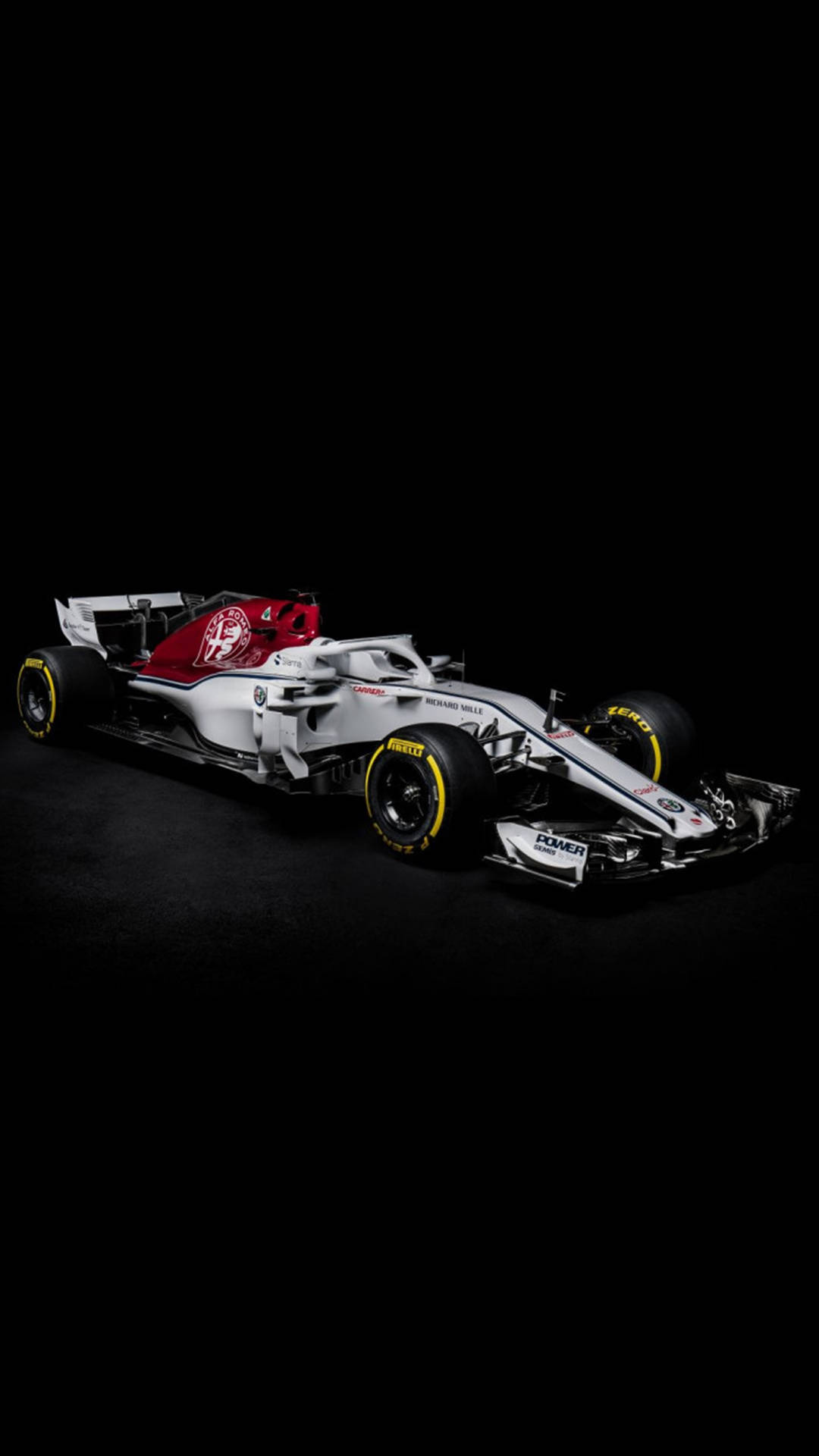 White Alfa Romeo F1 Phone Wallpaper