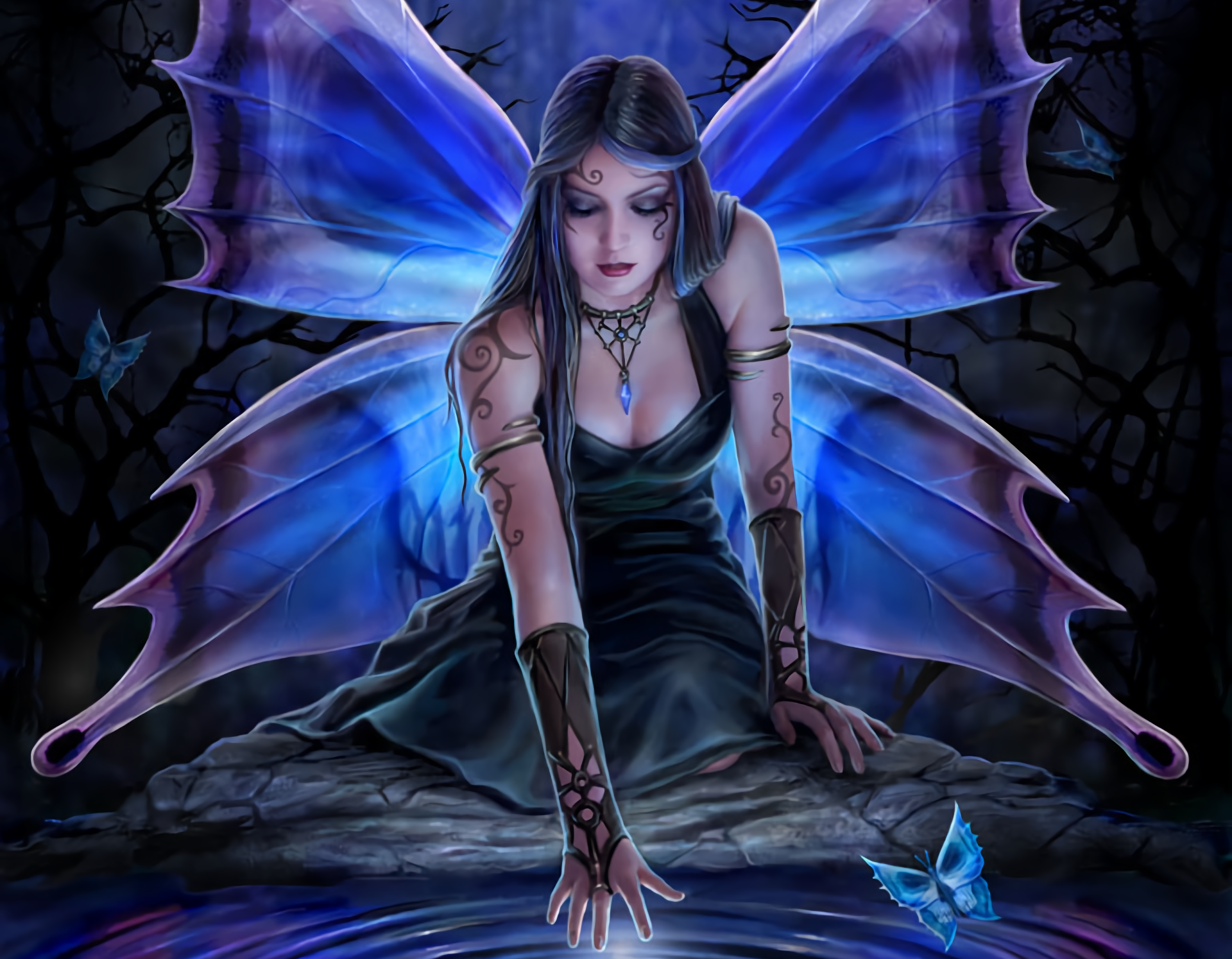Gothic Butterfly Fairy Wallpaper