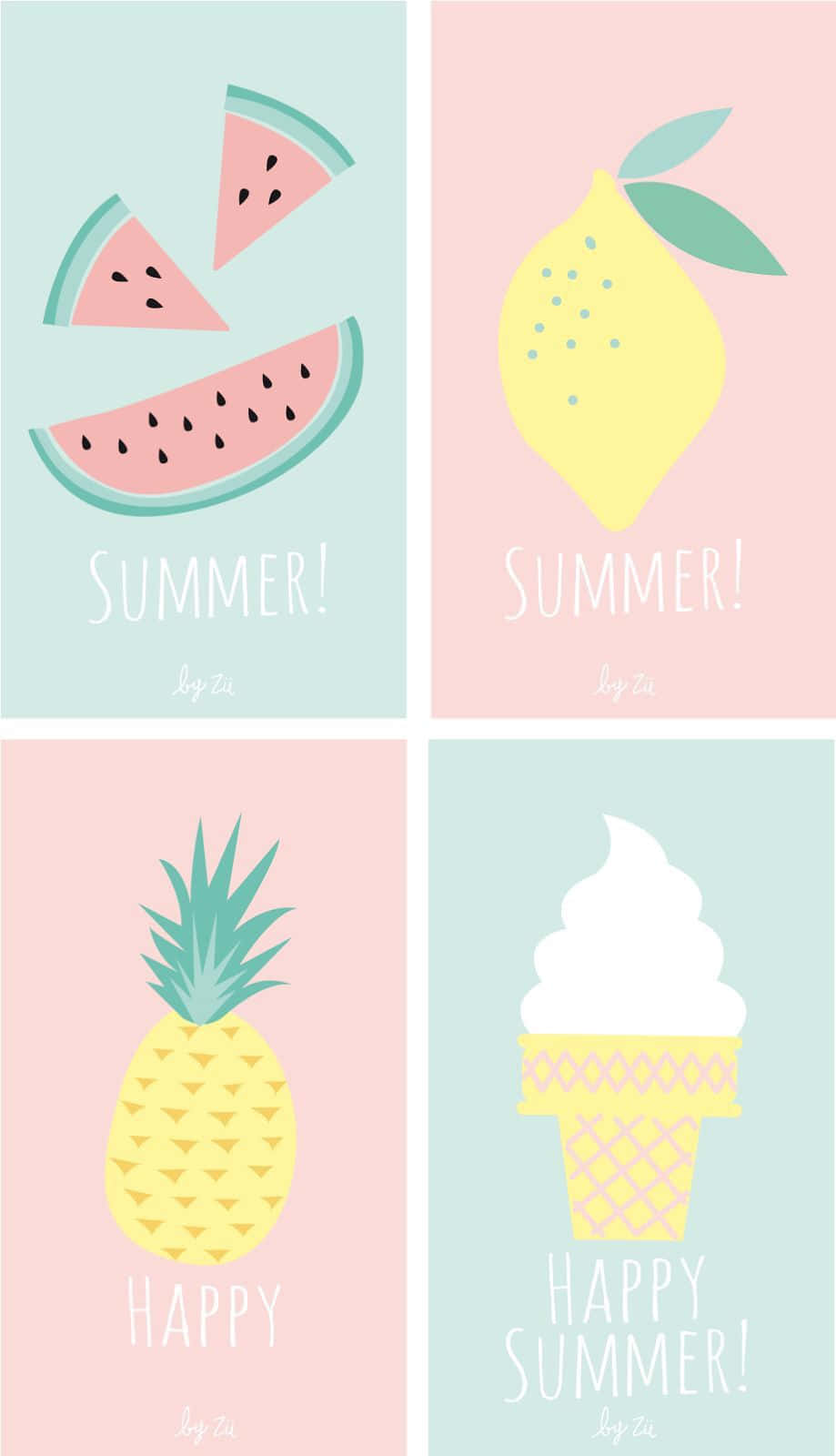 Download Cute Pastel Summer Collage Phone Wallpaper