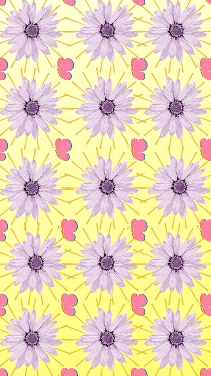 Phone Wallpaper with Purple Flowers