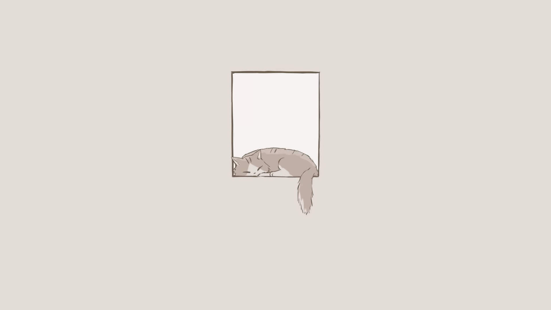 Sleeping Cat Minimalist Aesthetic