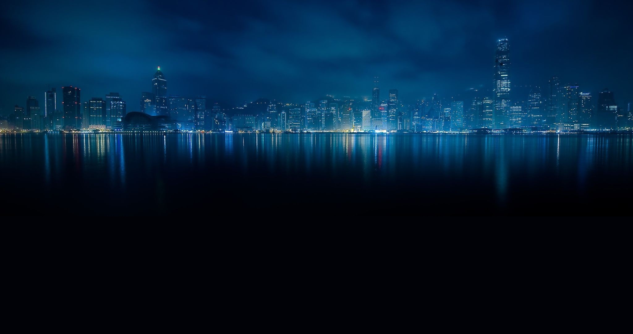Wallpaper City Skyline During Night