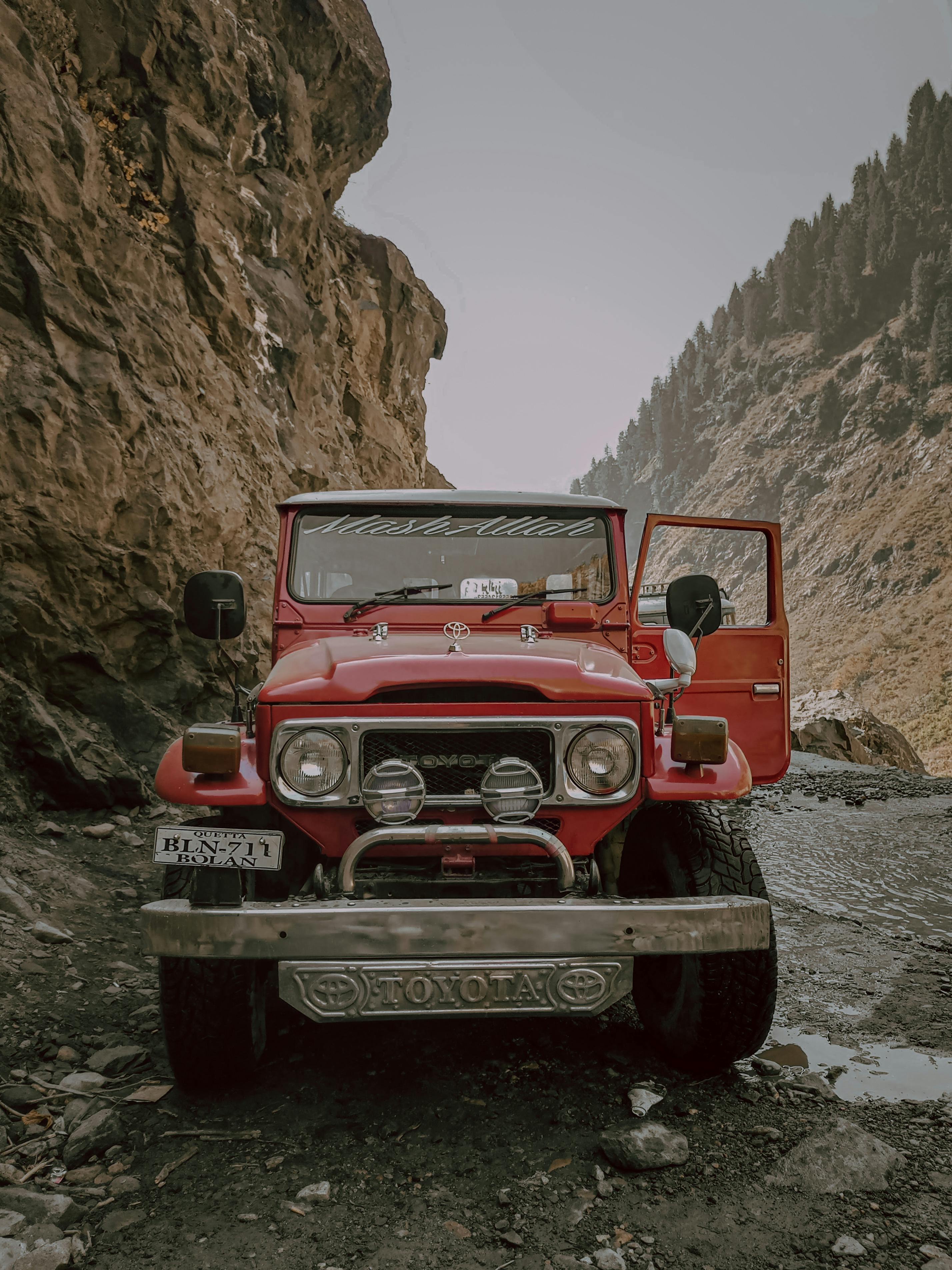 Red Toyota Land Cruiser