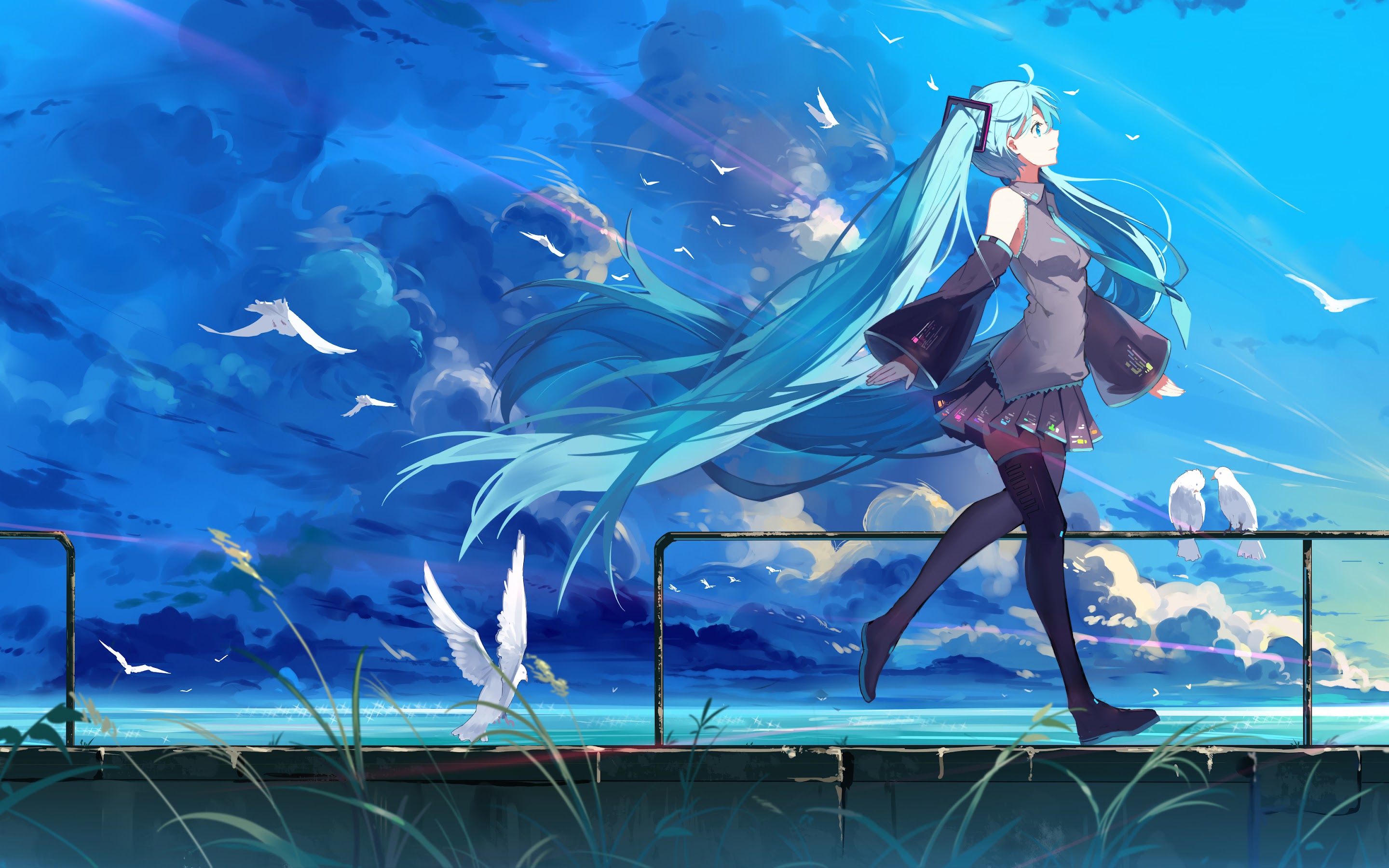 Hatsune Miku Anime Girl 4K Wallpaper