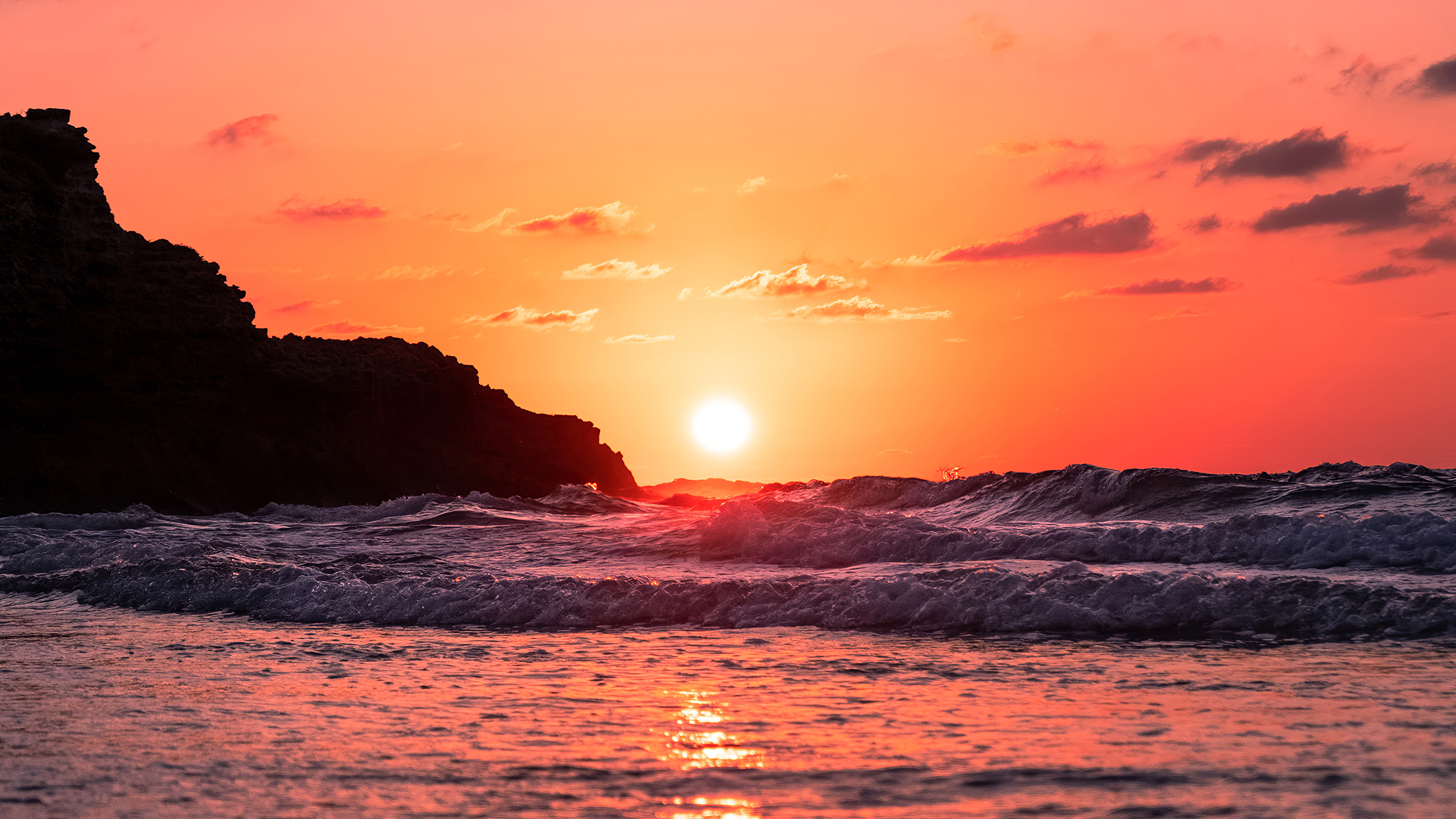 Sunset Nature Ocean 4k Ultra HD Wallpaper