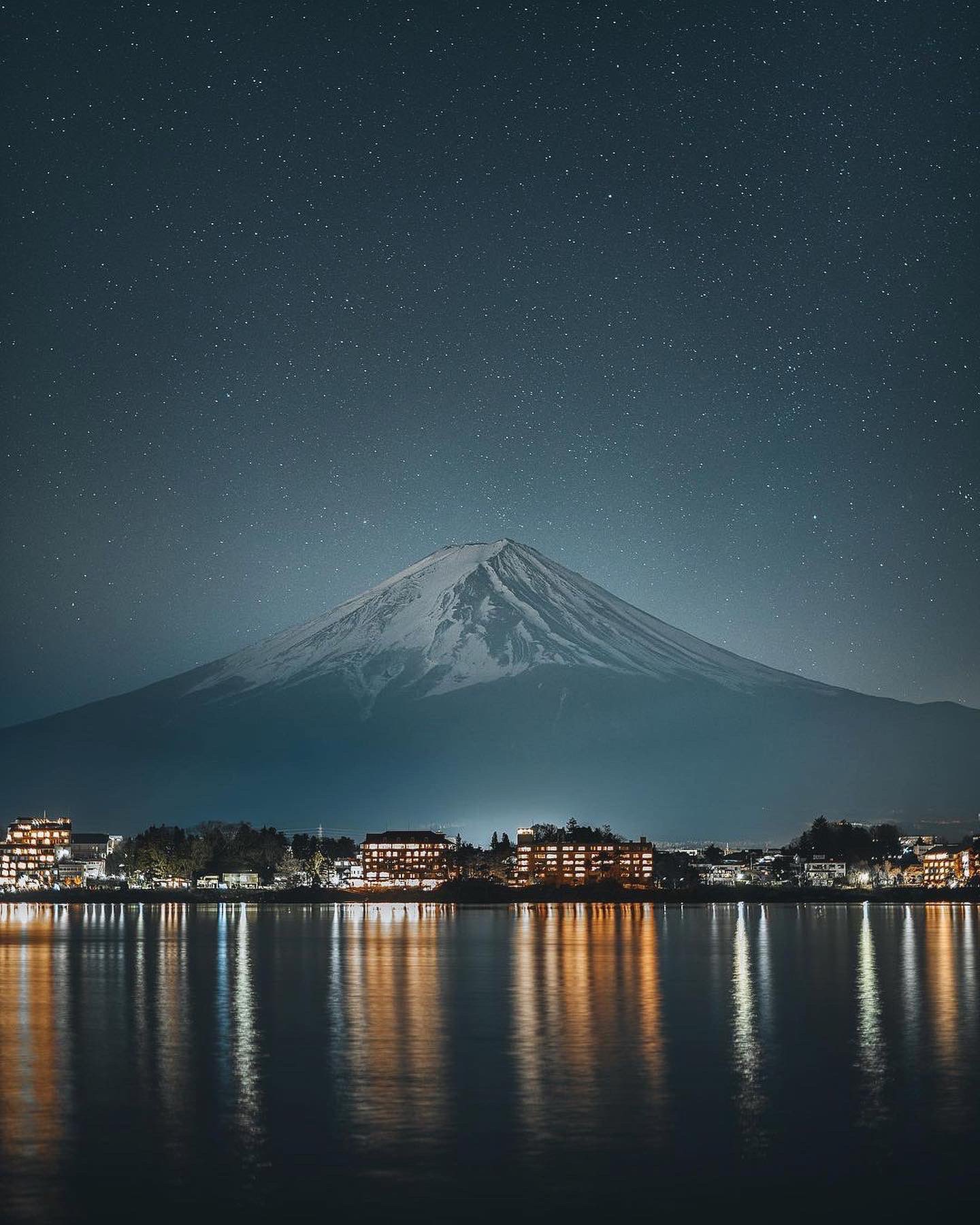 Night skies over Mt. Fuji, Japan