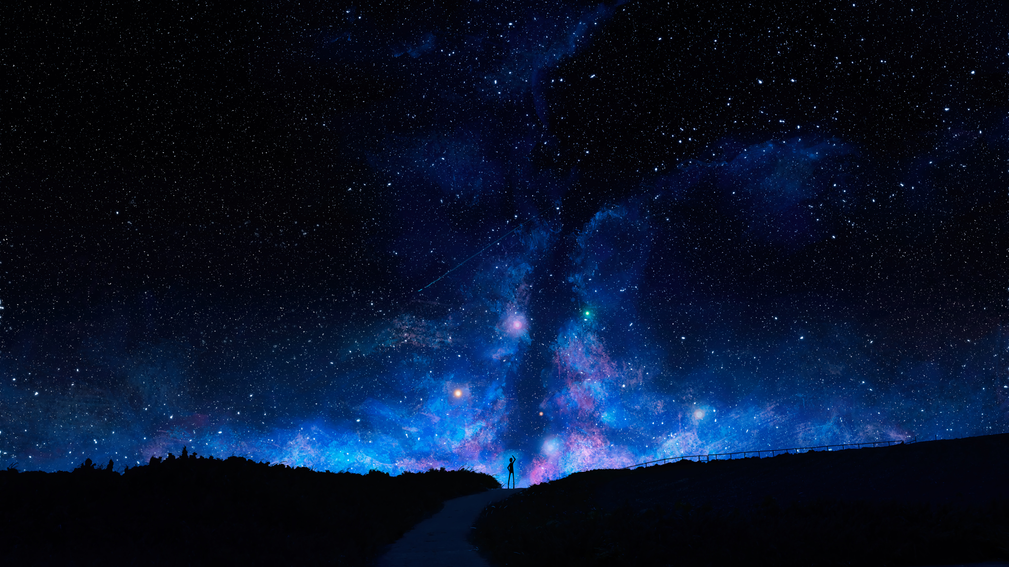 Night Sky Stars Scenery Art Wallpaper