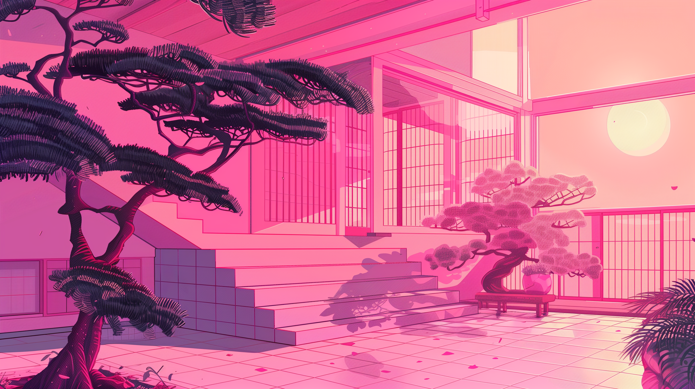 Pink Serenity Garden. HD Aesthetic