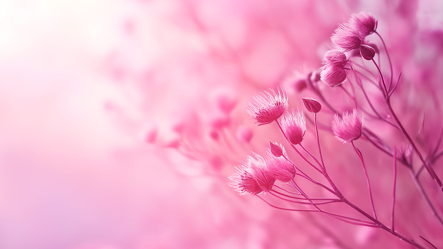 Pink Aesthetic Flowers Blur Desktop Wallpaper Wallpaper 4K