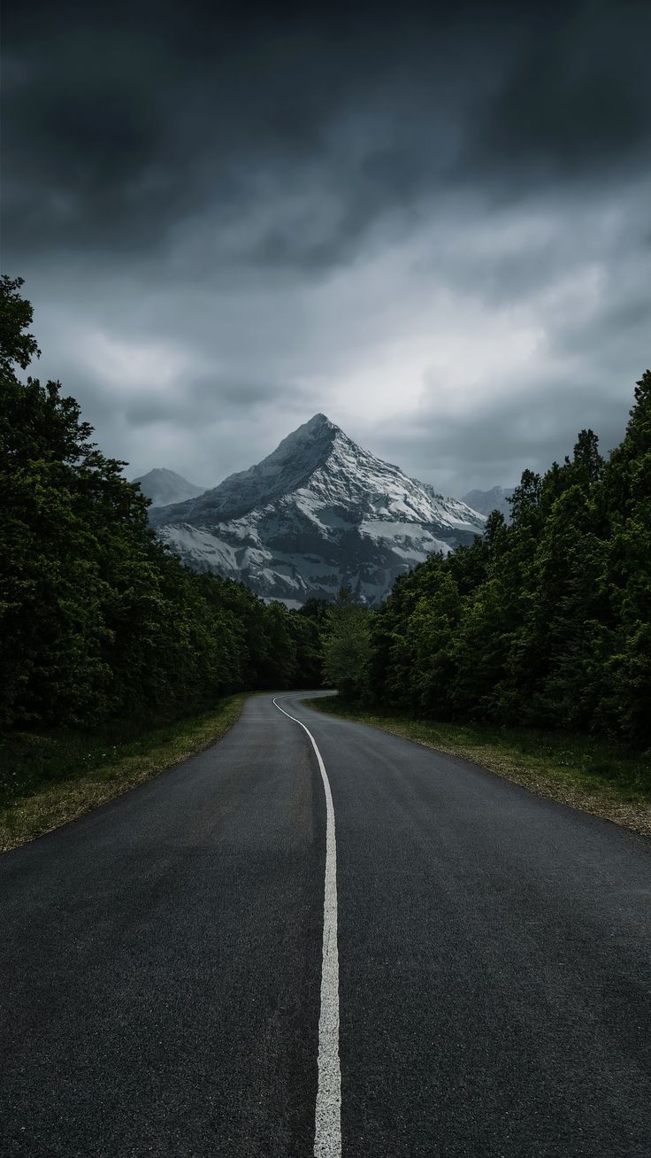 Wallpaper road, mountain, trees, nature