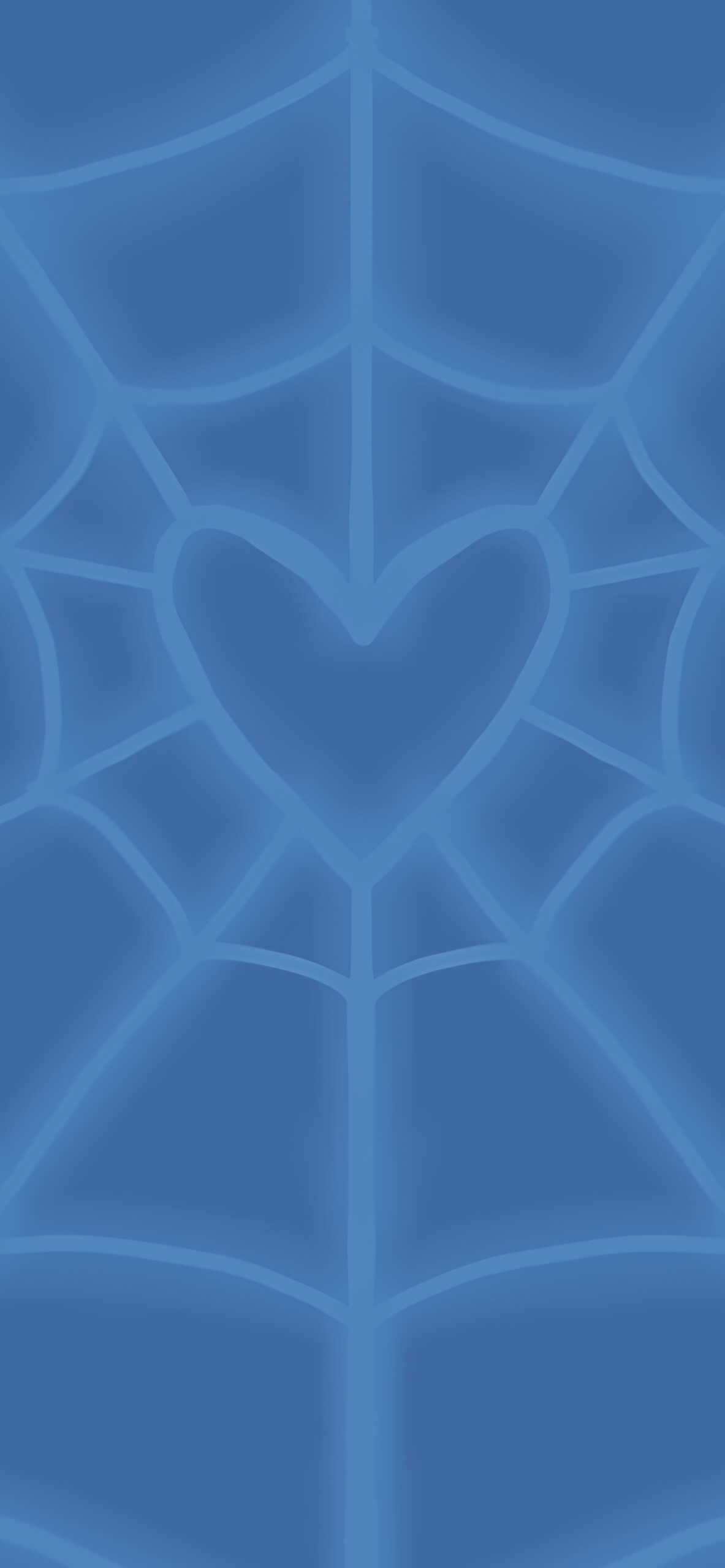 Heart Web Neon Blue Wallpaper
