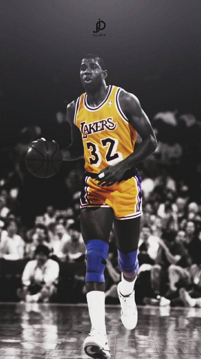 Magic Johnson Colored Portrait