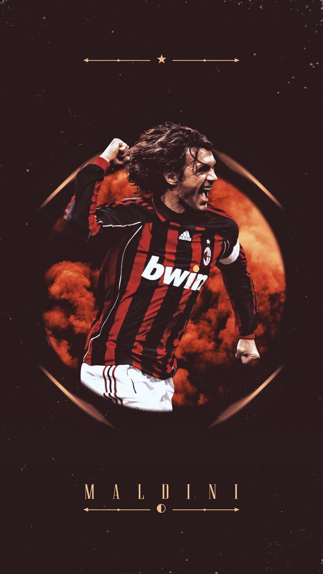 Paolo Maldini Portrait Design Wallpaper