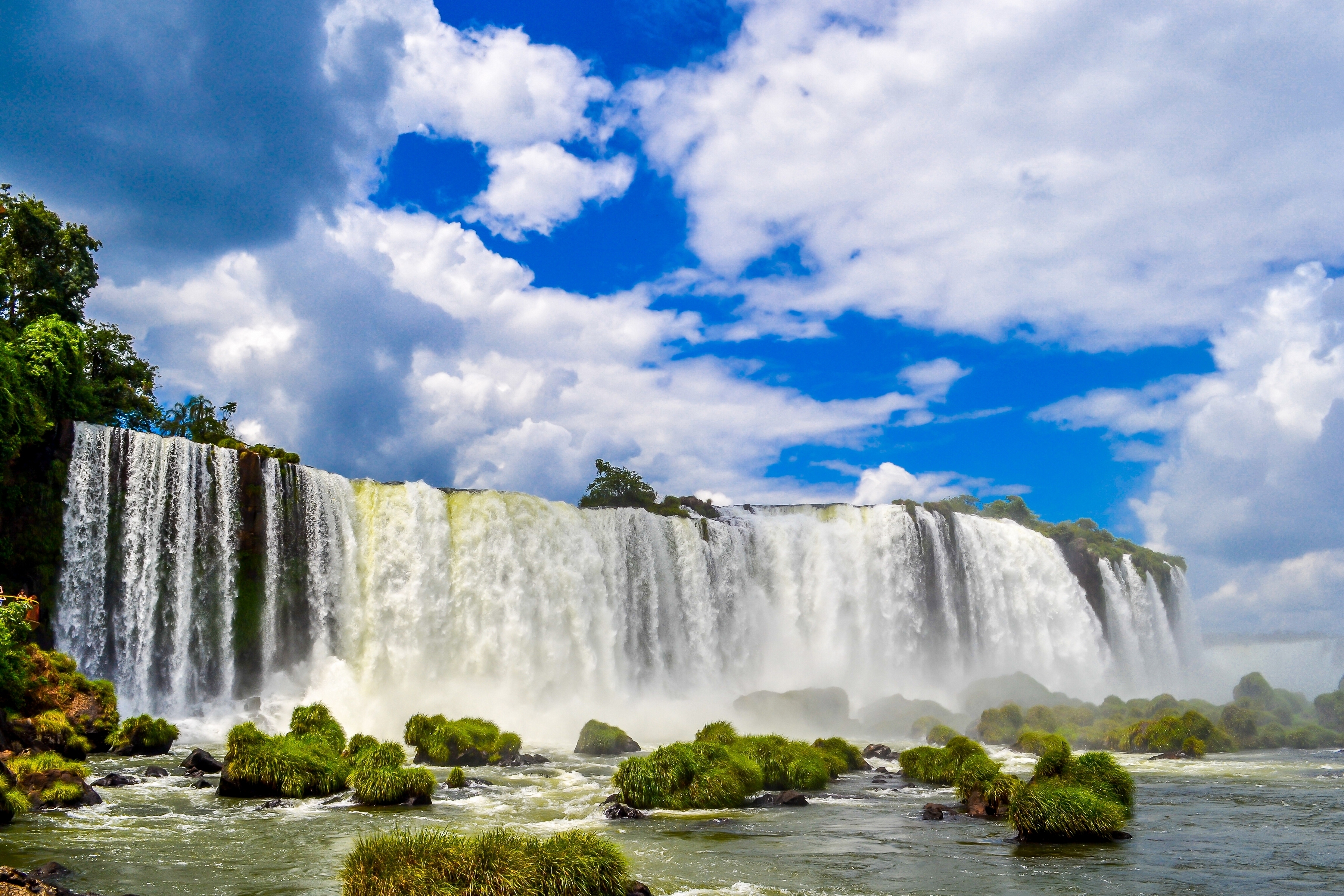 sky, clouds, waterfall, Brazil, Brazil