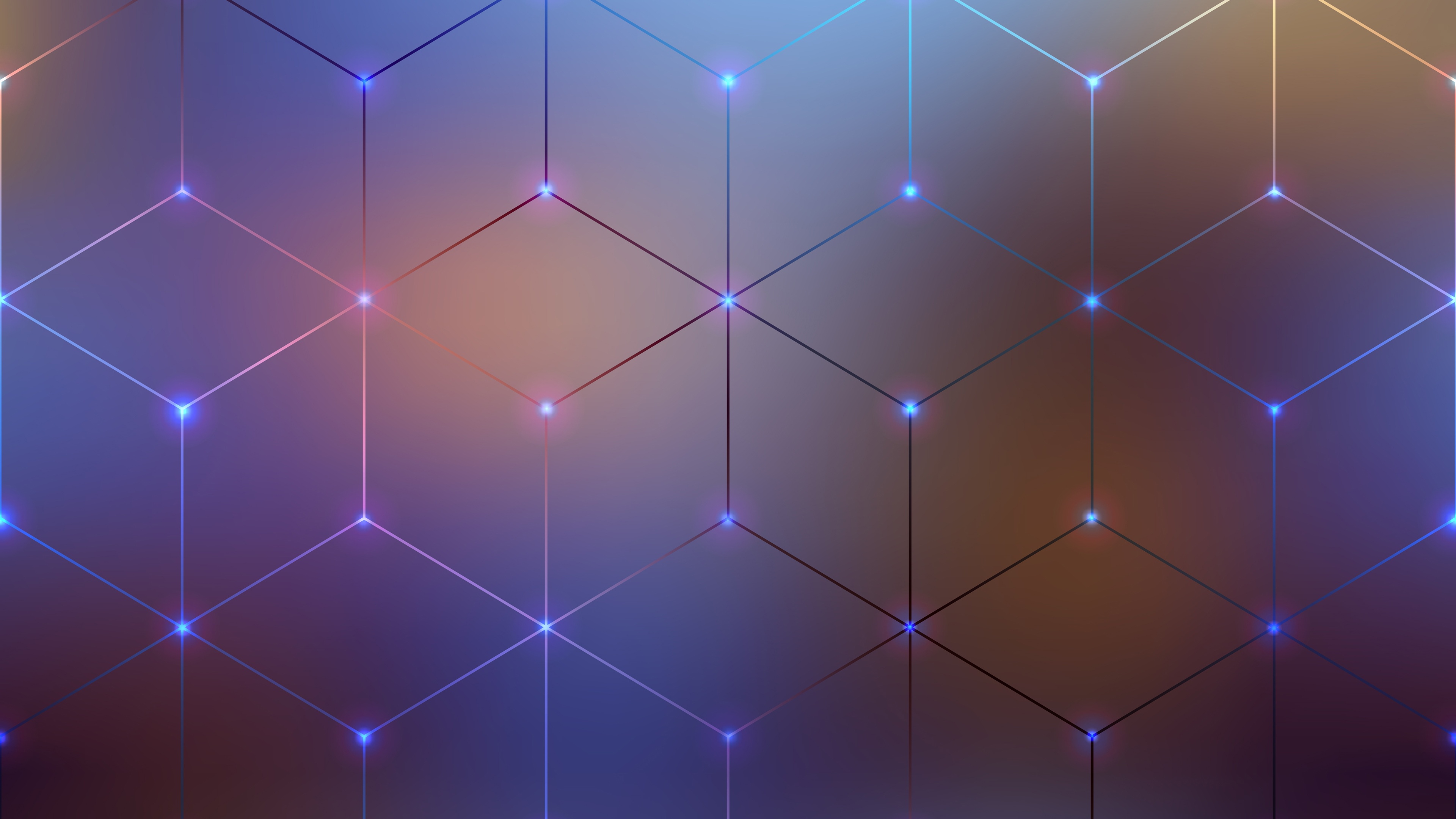 Polygons Wallpaper 4K, Geometric, Blur background