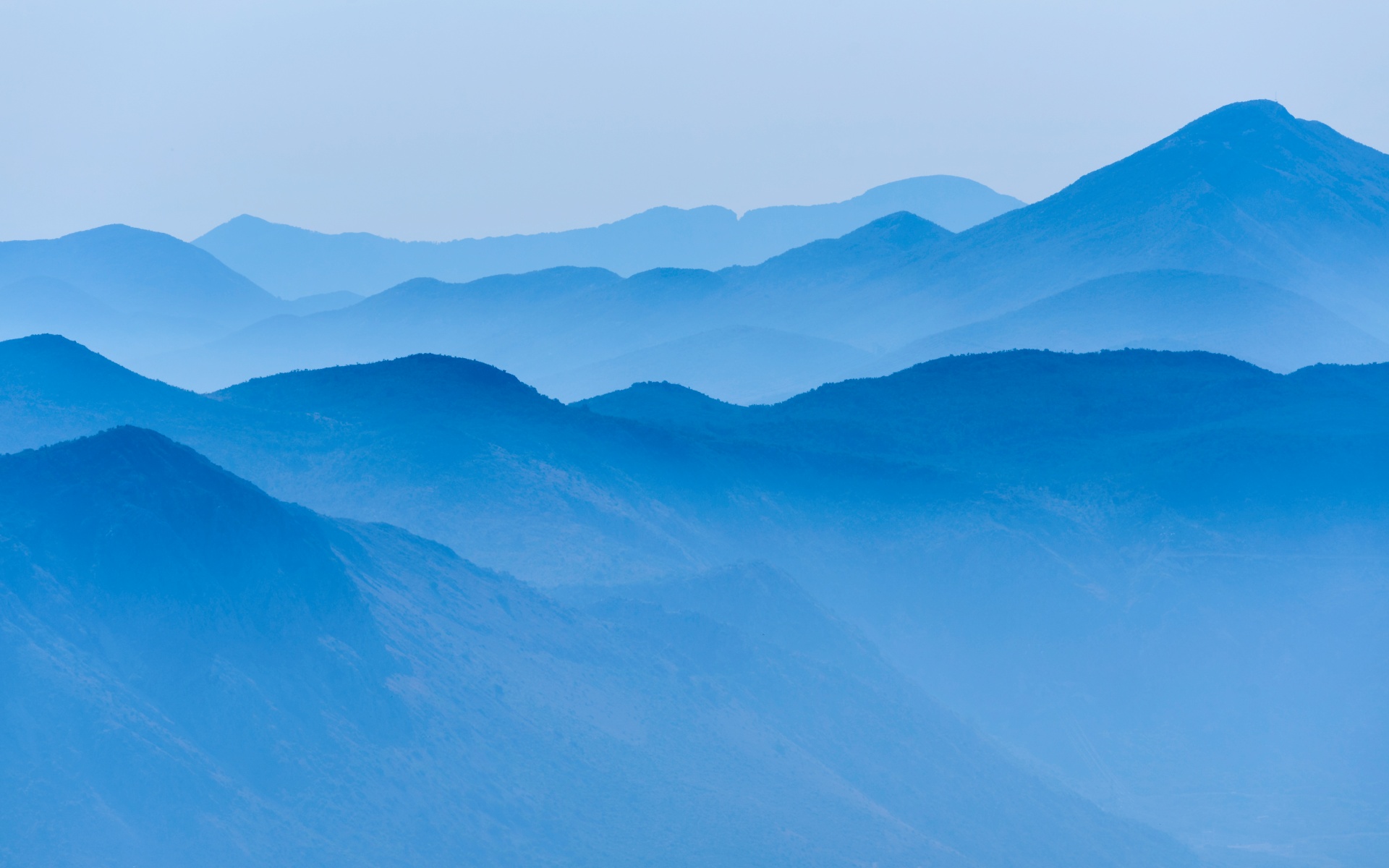 Blue mountains Wallpaper 4K, Foggy