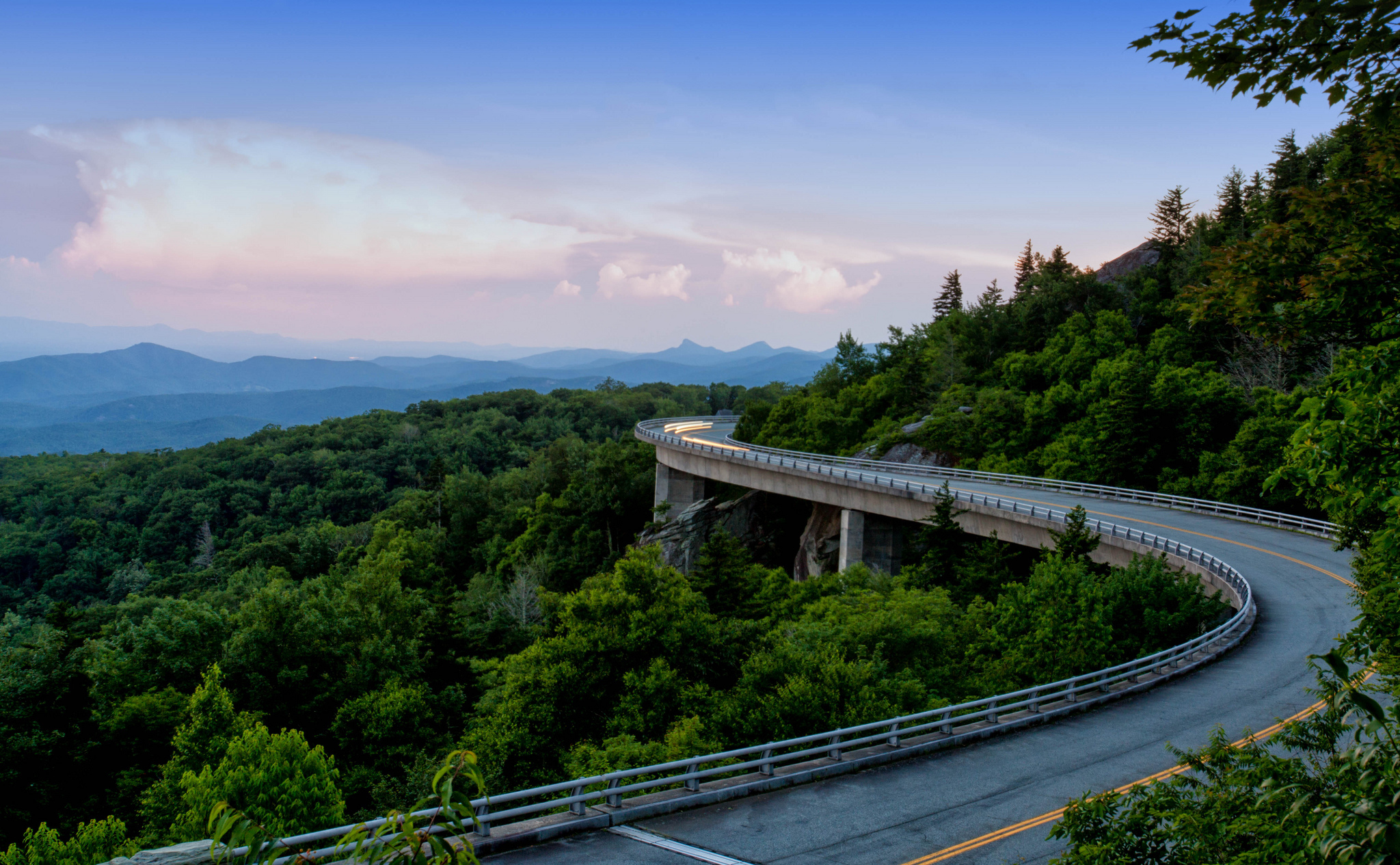 Wallpaper road, forest, mountains