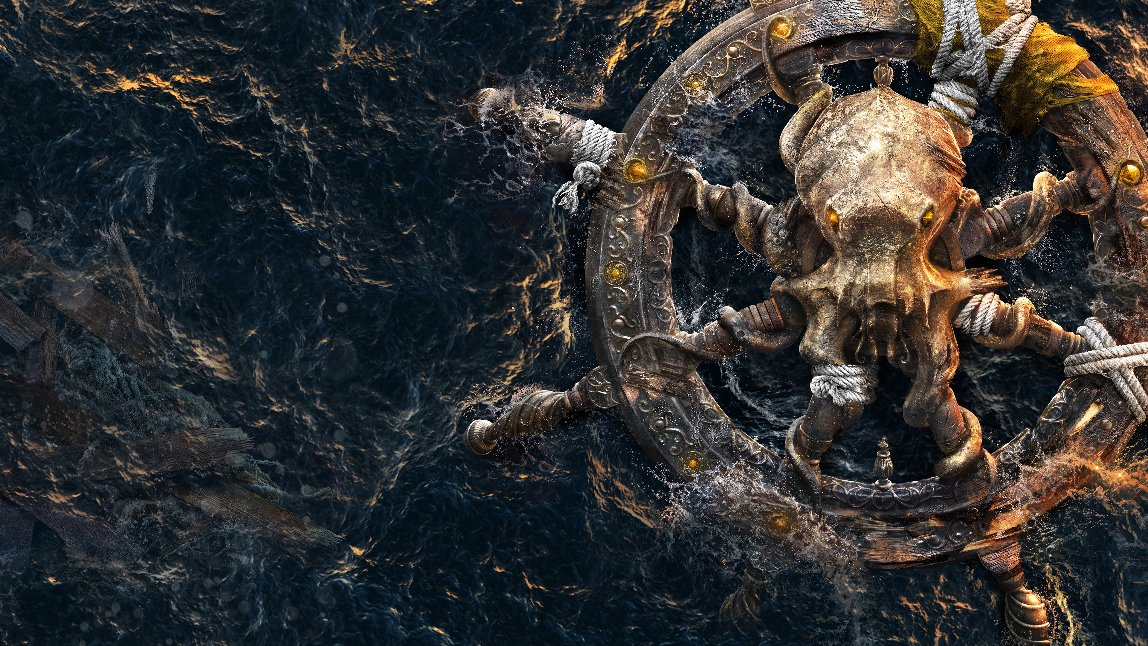 Pirate Ship Helm Skull and Bones