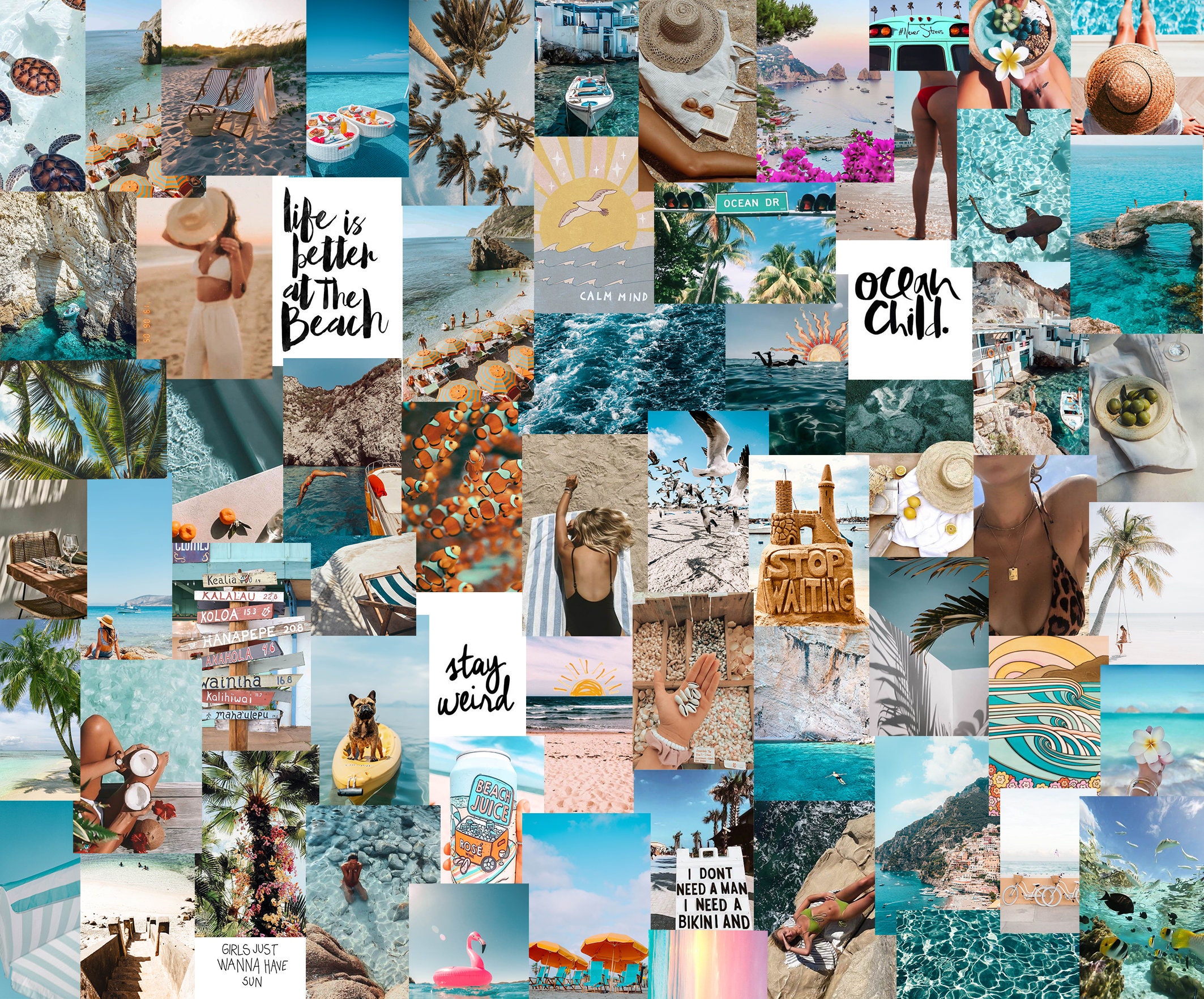 Boho Wall Collage Kit Blue